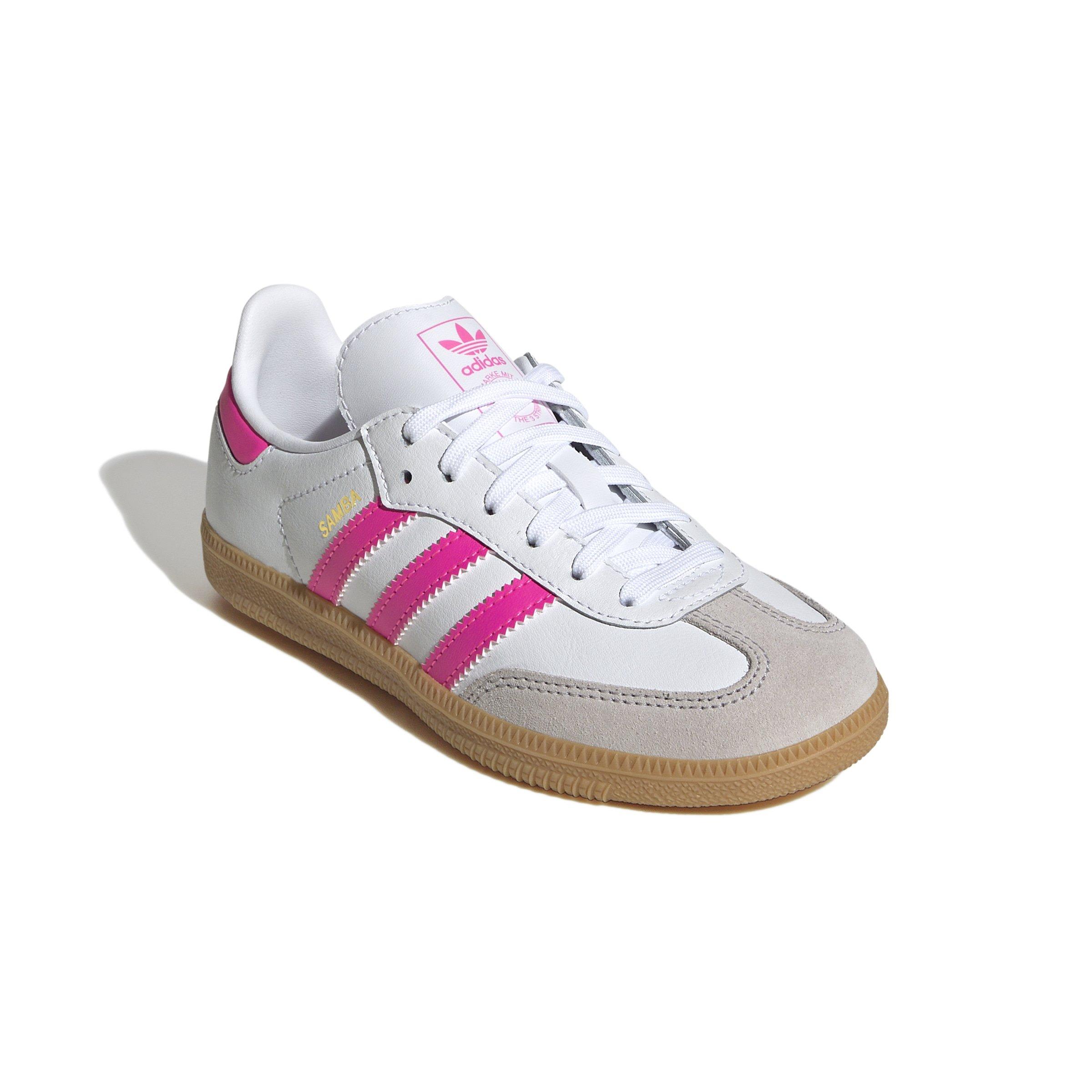 adidas Originals Samba OG Preschool Girls' "White/Lucid Pink/Gum" Shoe
