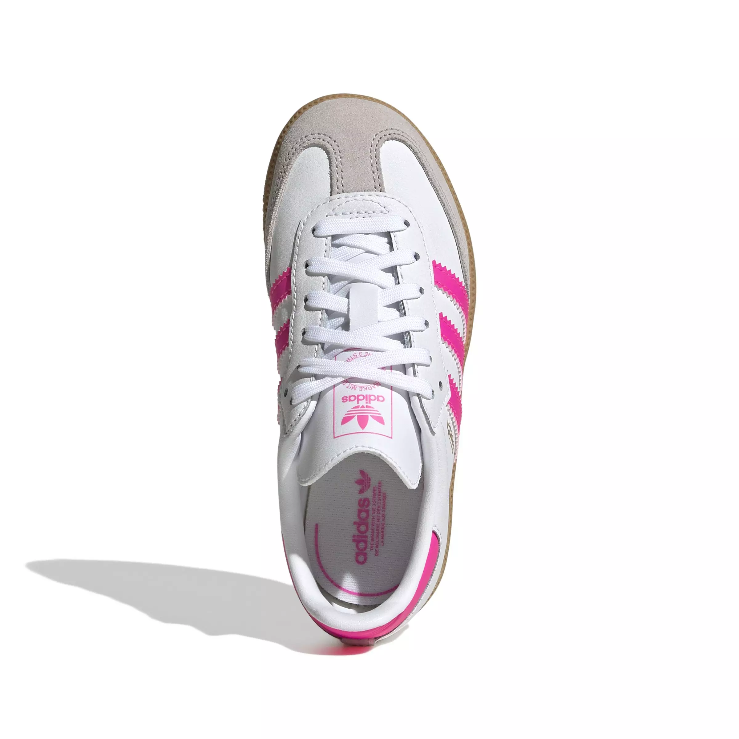 adidas Originals Samba OG "White/Lucid Pink/Gum" Preschool Girls' Shoe - WHITE/PINK