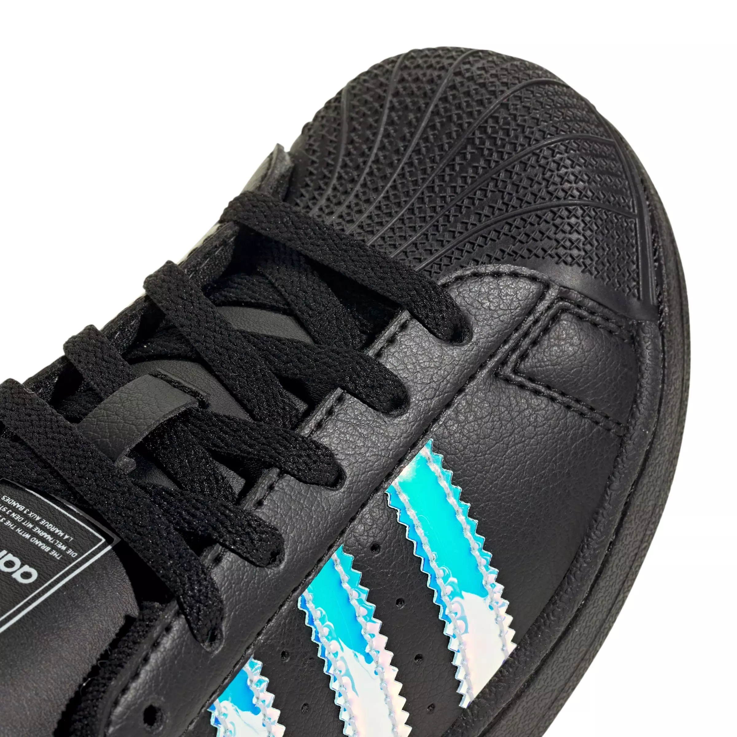 adidas Originals Superstar II "Core Black/Halo Blue" Preschool Girls' Shoe - BLACK