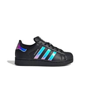 adidas Originals Superstar II "Core Black/Halo Blue" Preschool Girls' Shoe