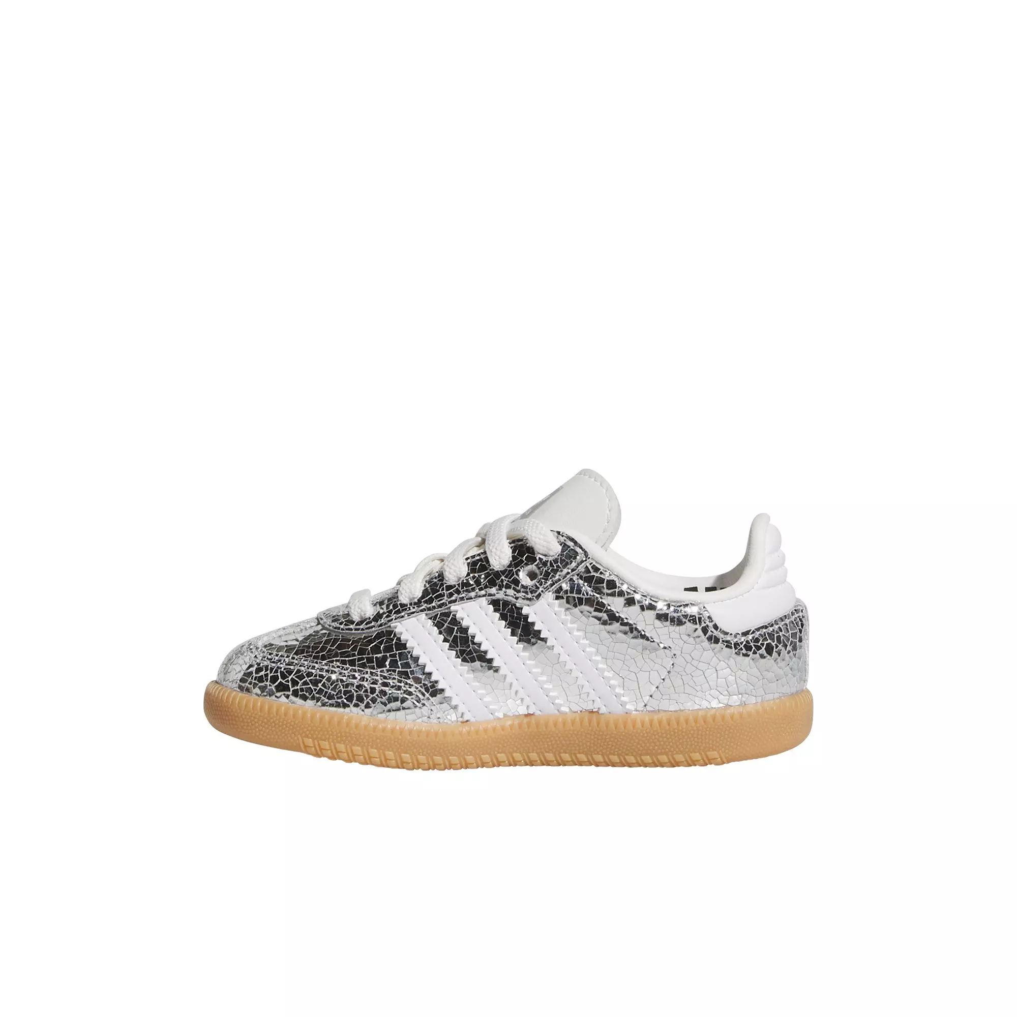 adidas Originals Samba OG "Silver Metallic/Core White" Toddler Girls' Shoe - SILVER METALLIC/WHITE