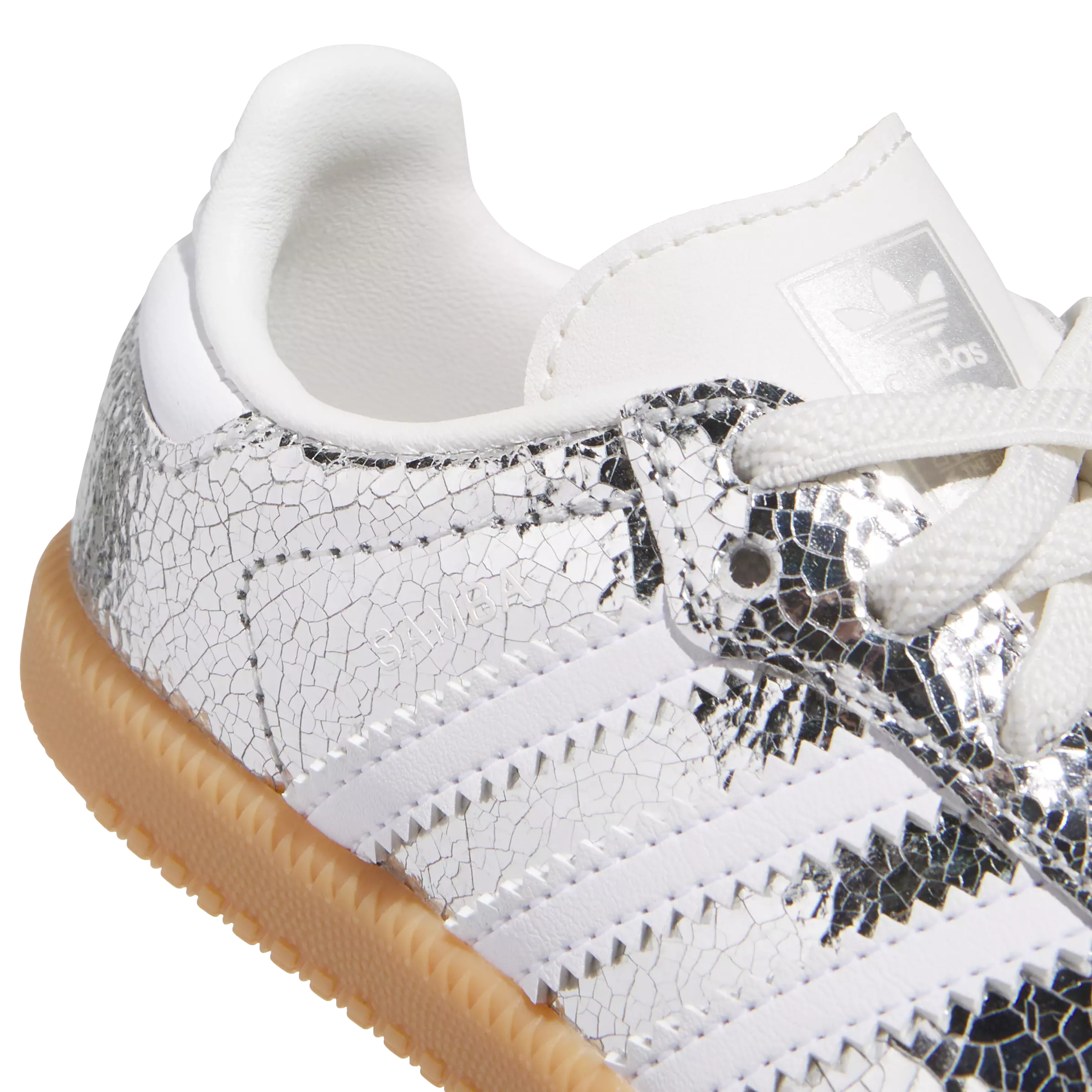 adidas Originals Samba OG "Silver Metallic/Core White" Toddler Girls' Shoe - SILVER METALLIC/WHITE