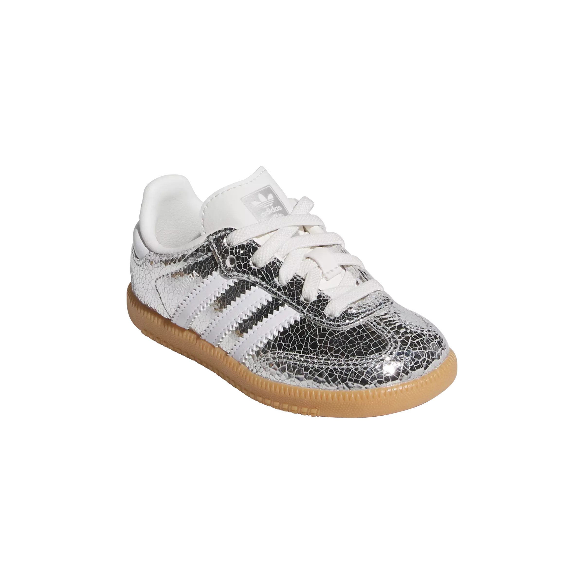 adidas Originals Samba OG "Silver Metallic/Core White" Toddler Girls' Shoe - SILVER METALLIC/WHITE