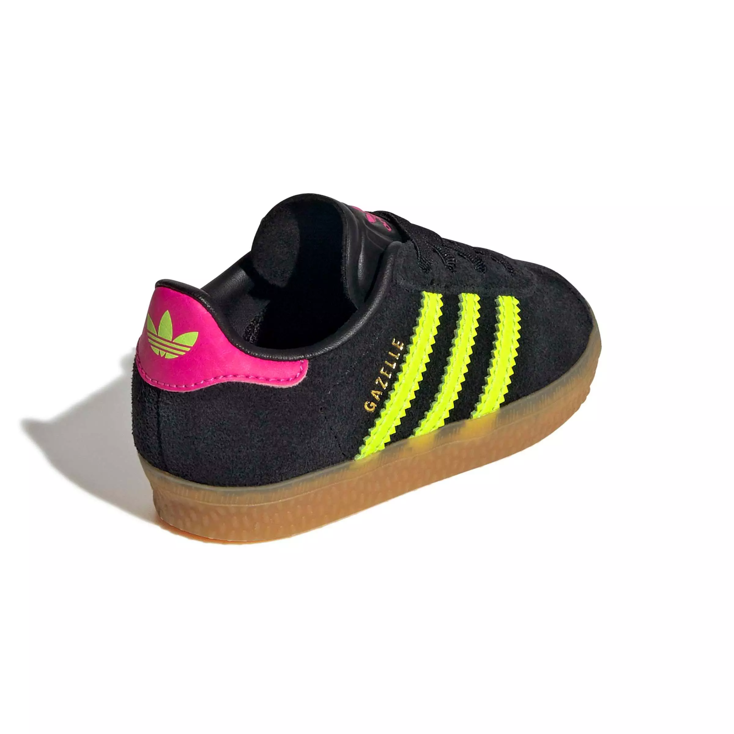 adidas Originals Gazelle "Core Black/Signal Green/Shock Pink" Toddler Girls' Shoe - BLACK/PINK