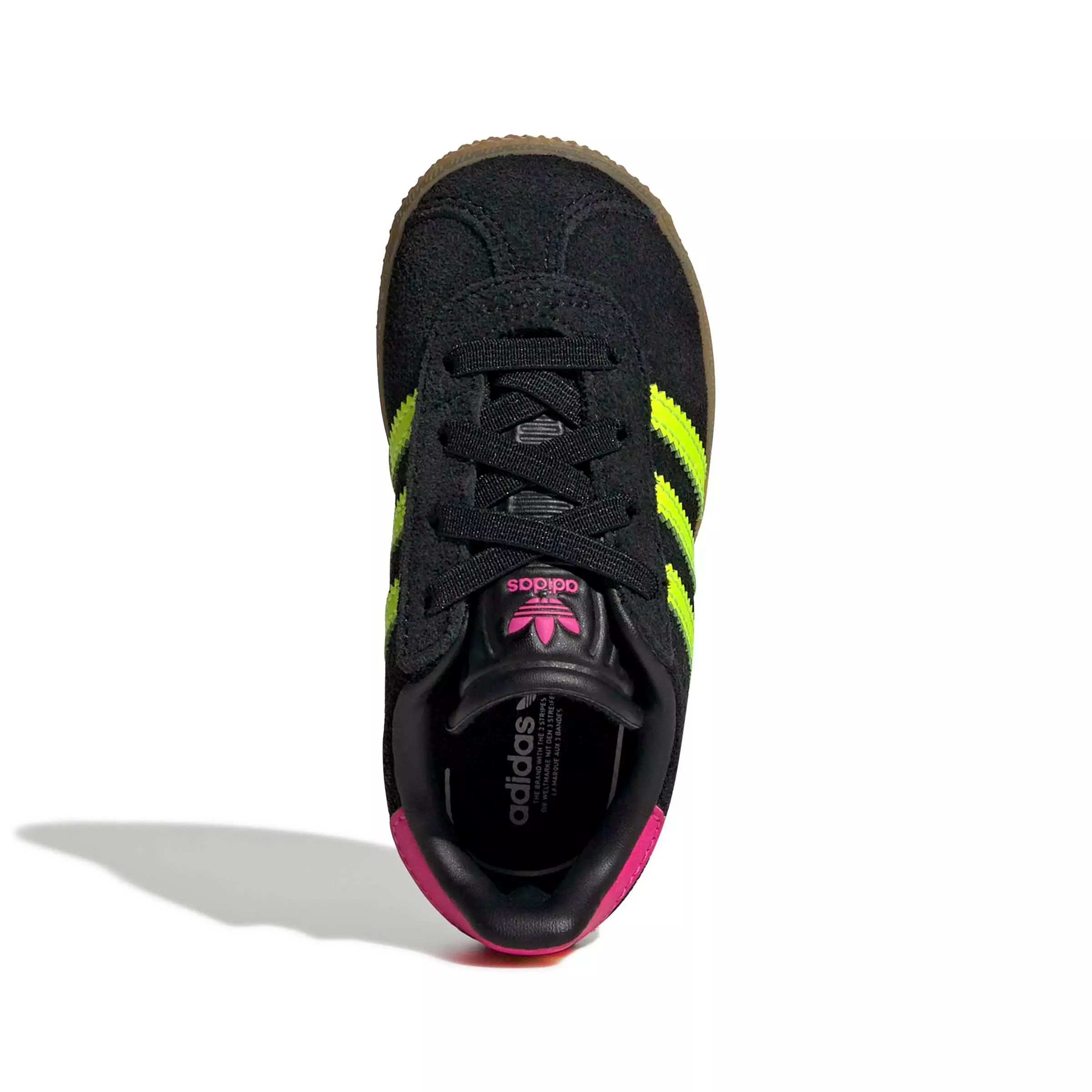 adidas Originals Gazelle "Core Black/Signal Green/Shock Pink" Toddler Girls' Shoe - BLACK/PINK