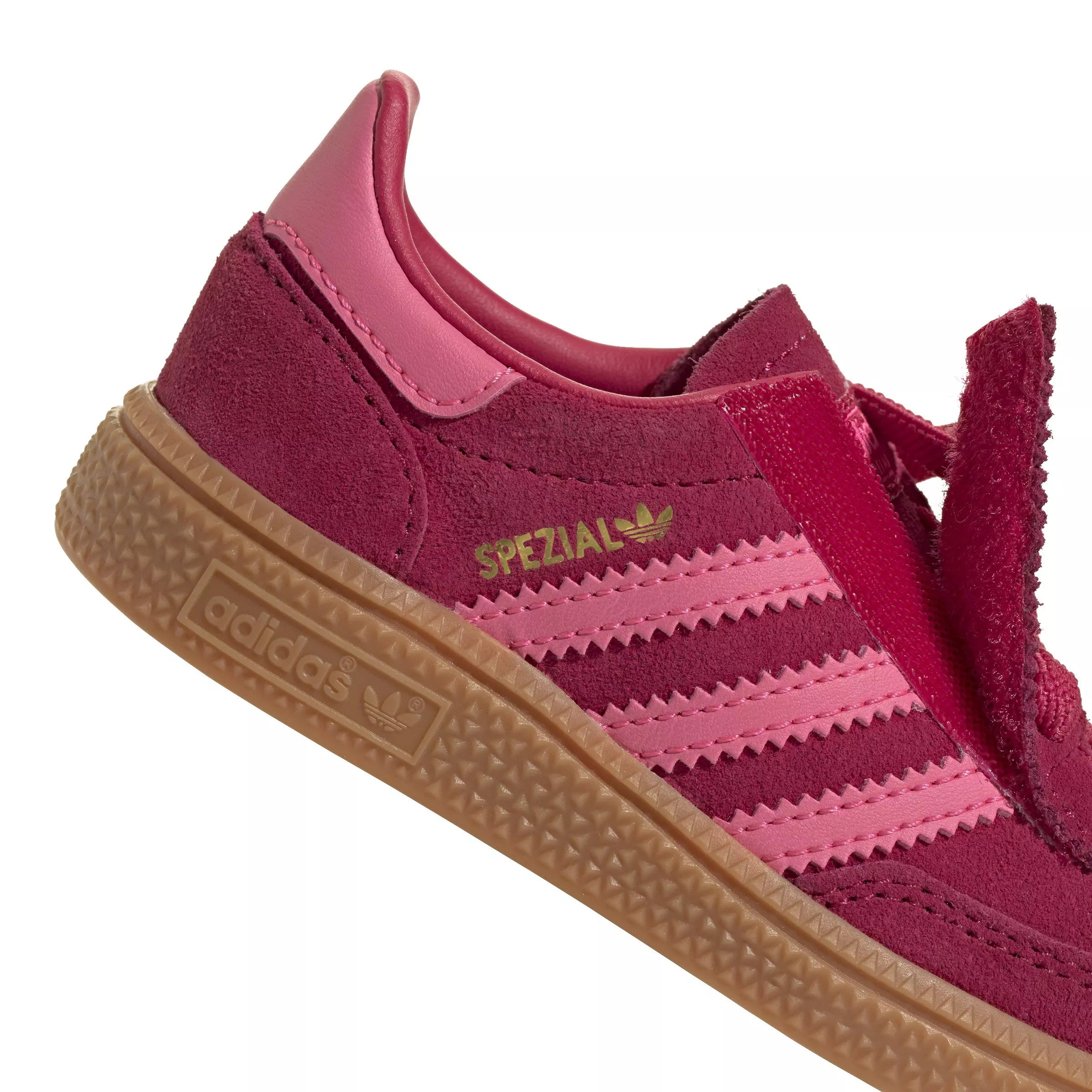 adidas Originals Handball Spezial "Ruby Red/Lucid Pink/Gum" Toddler Girls' Shoe - RED/PINK