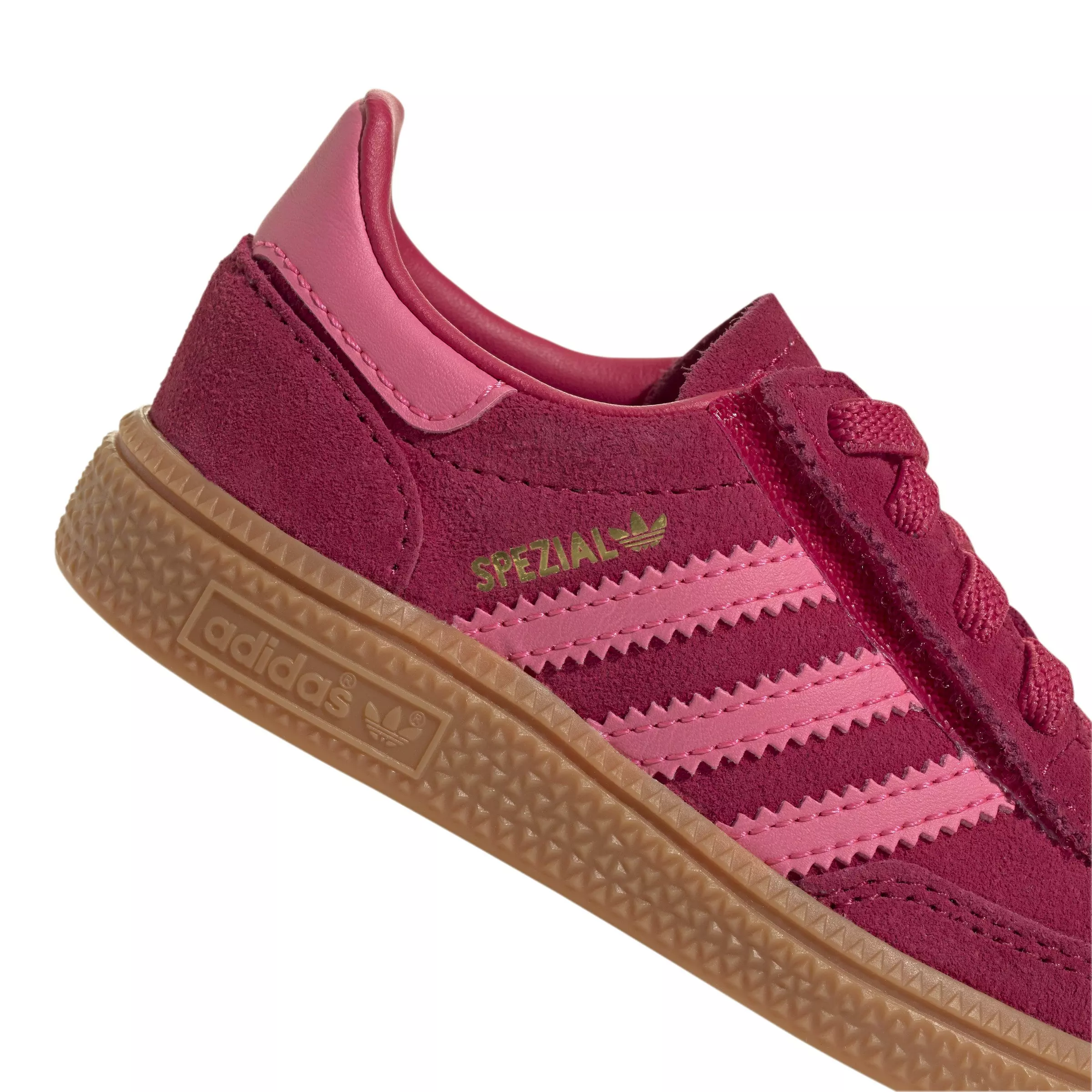 adidas Originals Handball Spezial "Ruby Red/Lucid Pink/Gum" Toddler Girls' Shoe - RED/PINK