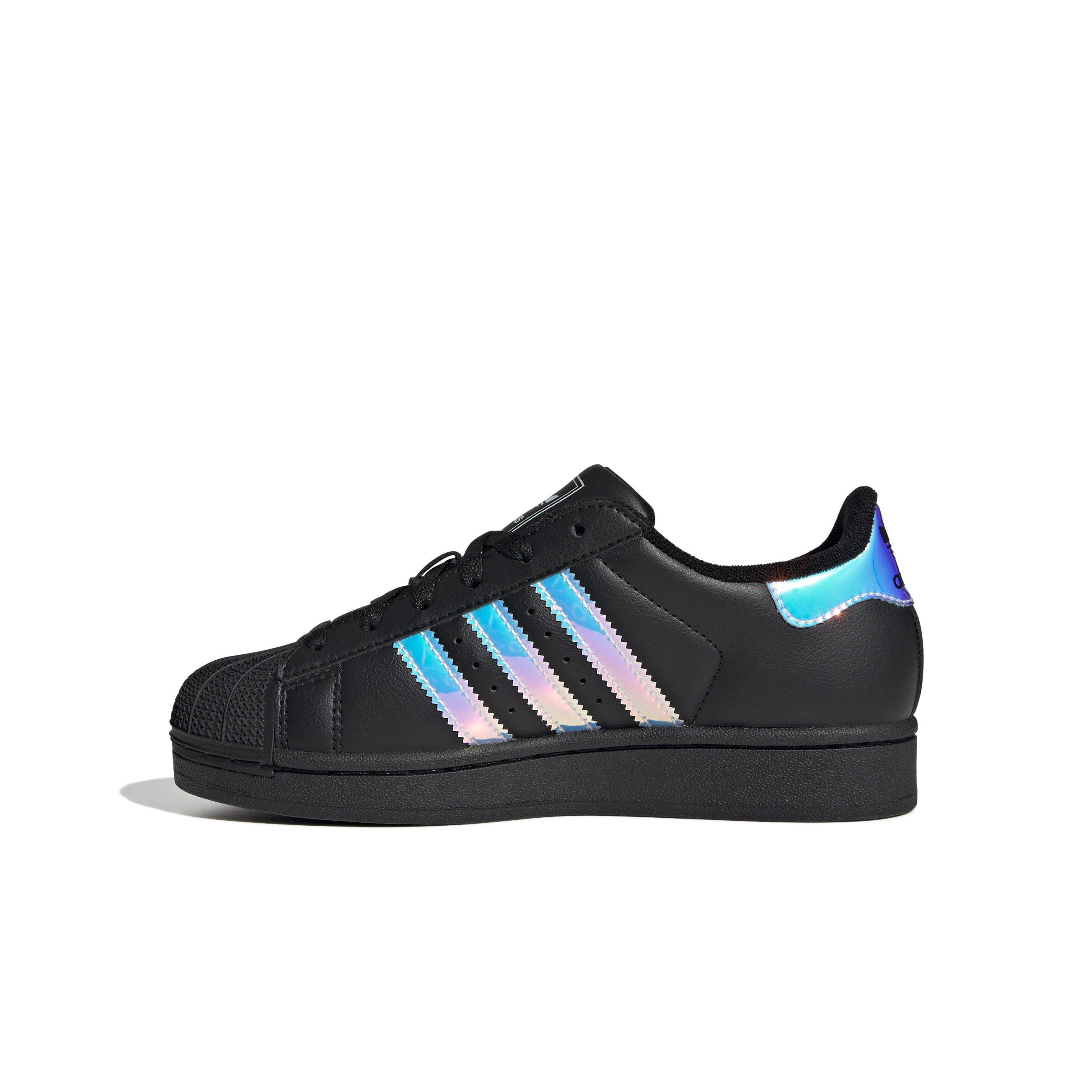 adidas Originals Superstar II "Core Black/Iridescent" Grade School Girls' Shoe - BLACK Thumbnail View 2