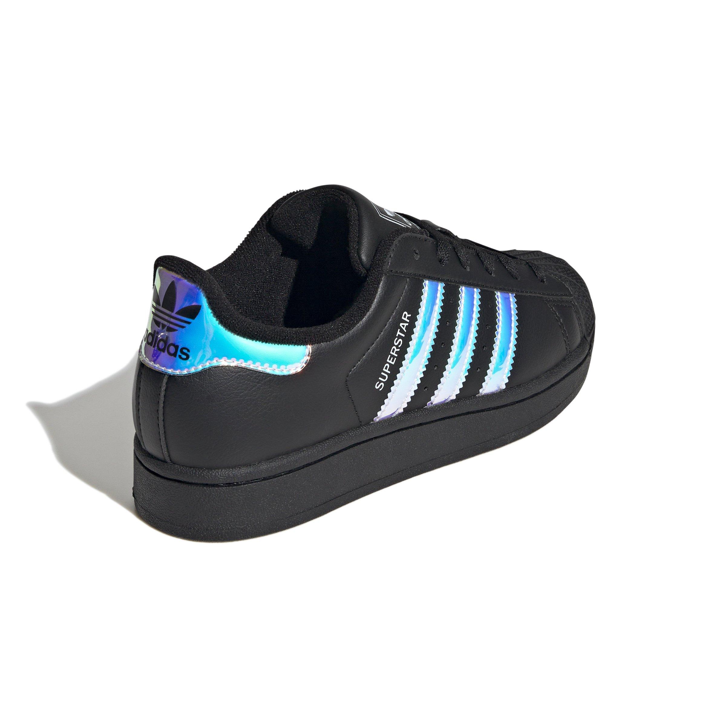 adidas Originals Superstar II "Core Black/Iridescent" Grade School Girls' Shoe - BLACK Thumbnail View 5