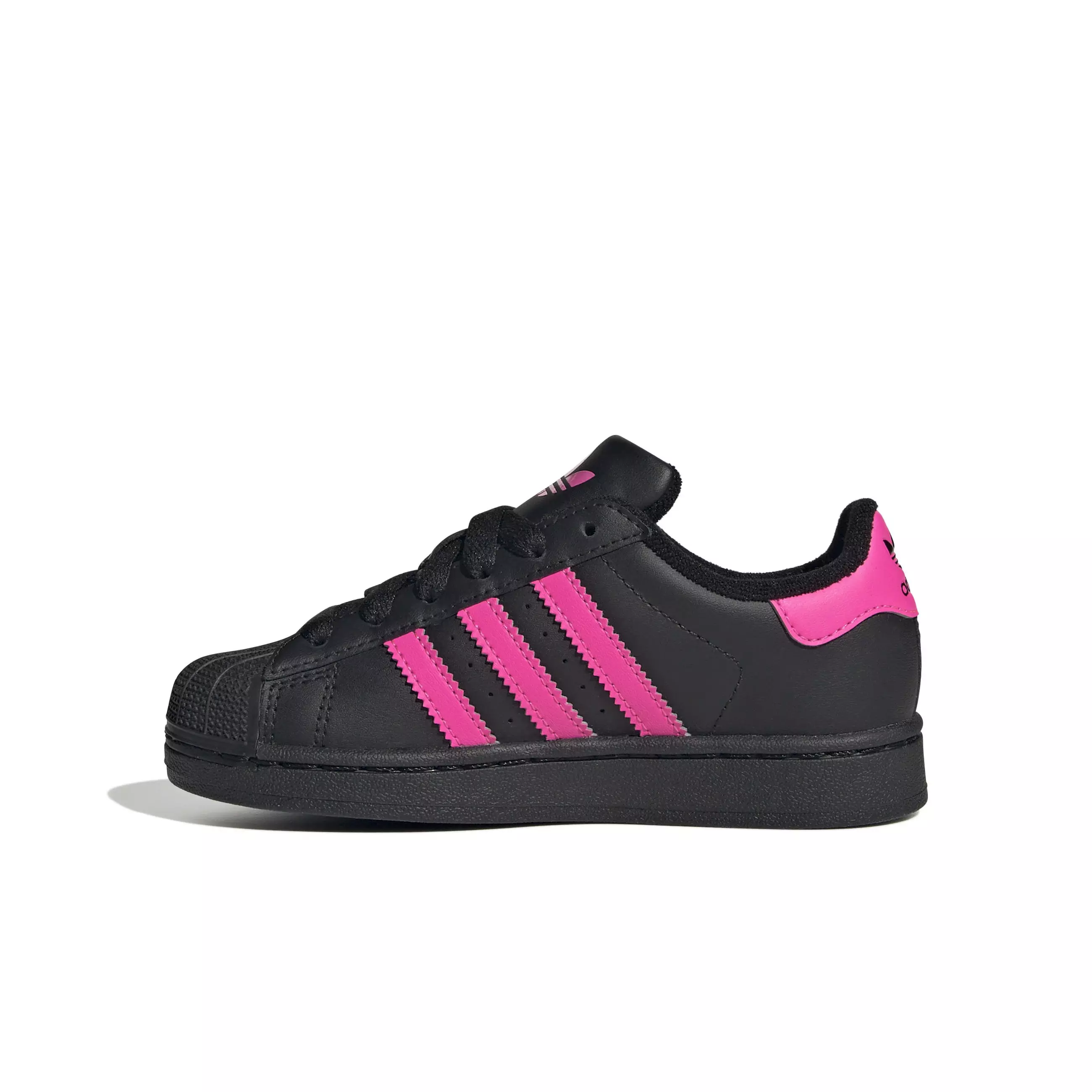 adidas Originals Superstar II "Core Black/Lucid Pink" Preschool Girls' Shoe - BLACK/PINK
