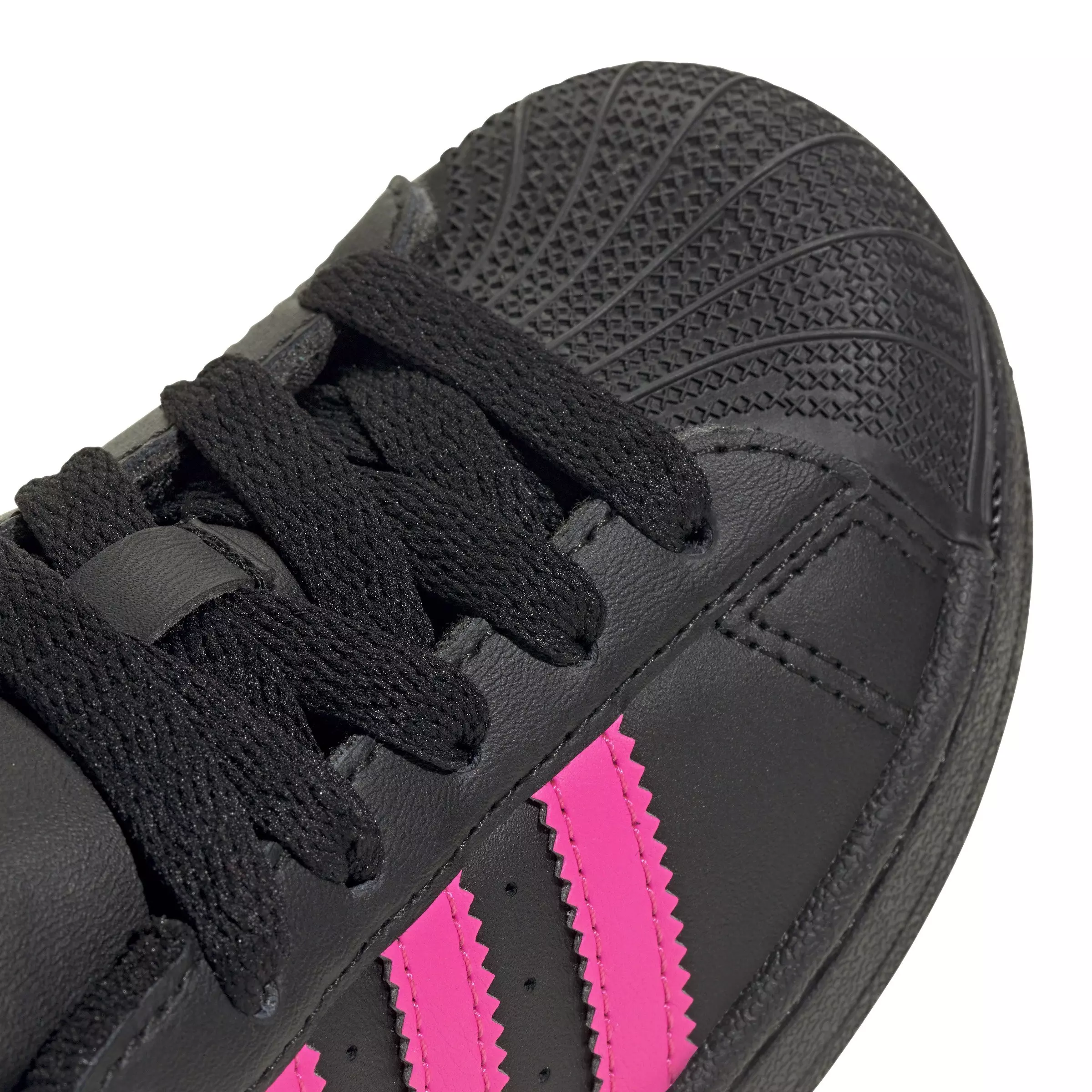 adidas Originals Superstar II "Core Black/Lucid Pink" Preschool Girls' Shoe - BLACK/PINK