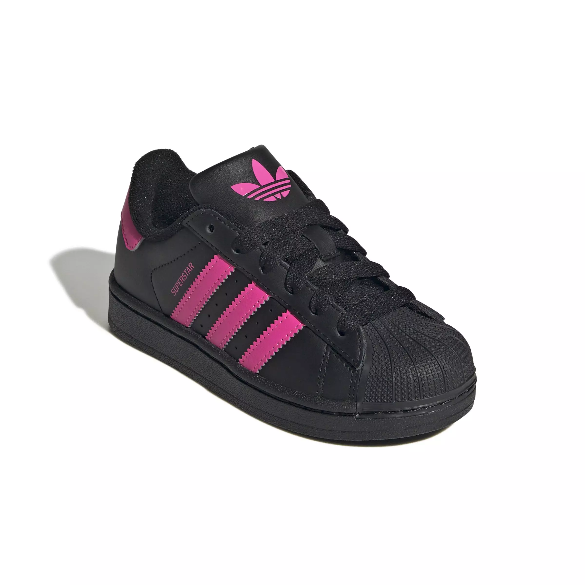adidas Originals Superstar II "Core Black/Lucid Pink" Preschool Girls' Shoe - BLACK/PINK