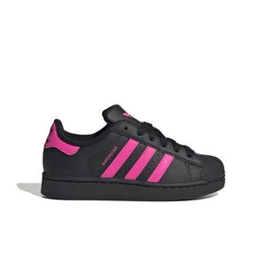 adidas Originals Superstar II "Core Black/Lucid Pink" Preschool Girls' Shoe