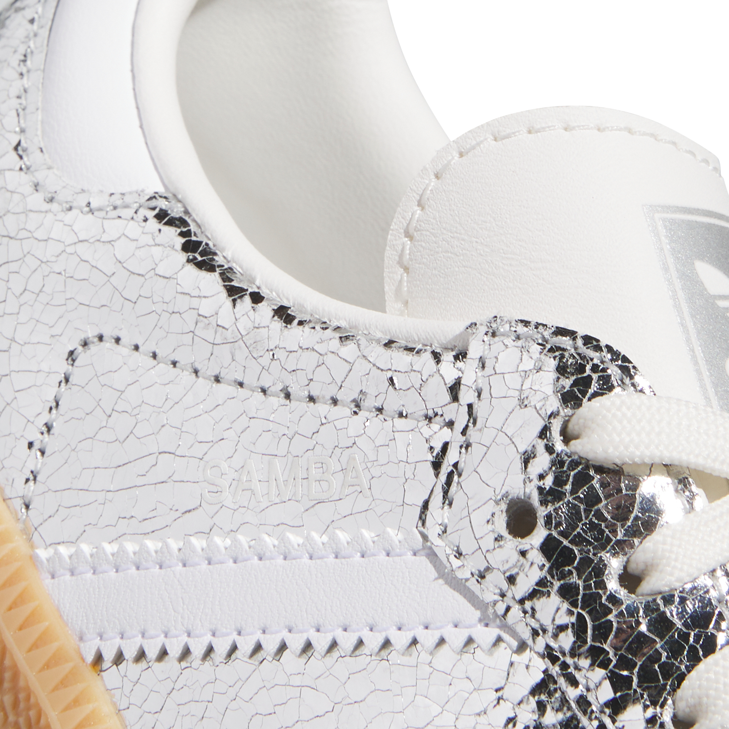 adidas Originals Samba OG "Silver Metallic/Core White" Preschool Girls' Shoe - METALLIC SILVER/WHITE Thumbnail View 7