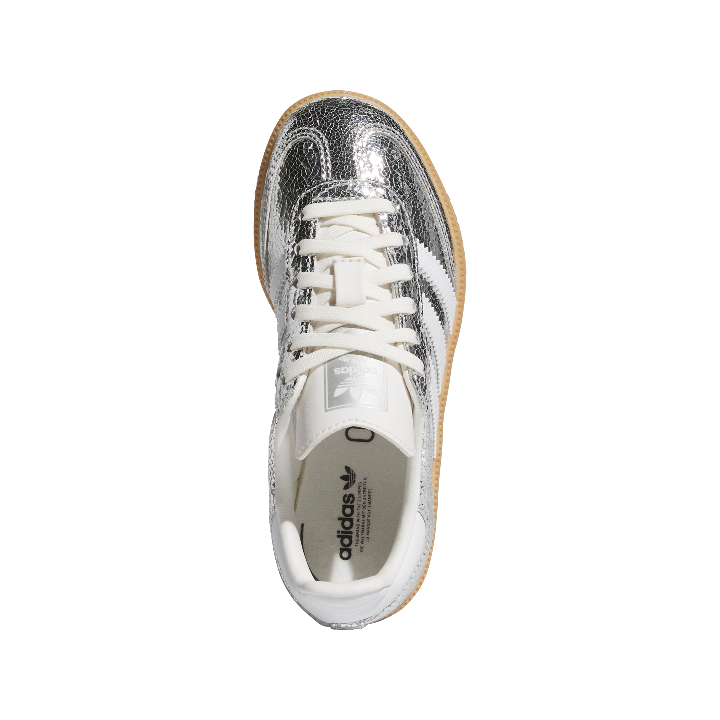 adidas Originals Samba OG "Silver Metallic/Core White" Preschool Girls' Shoe - METALLIC SILVER/WHITE Thumbnail View 6