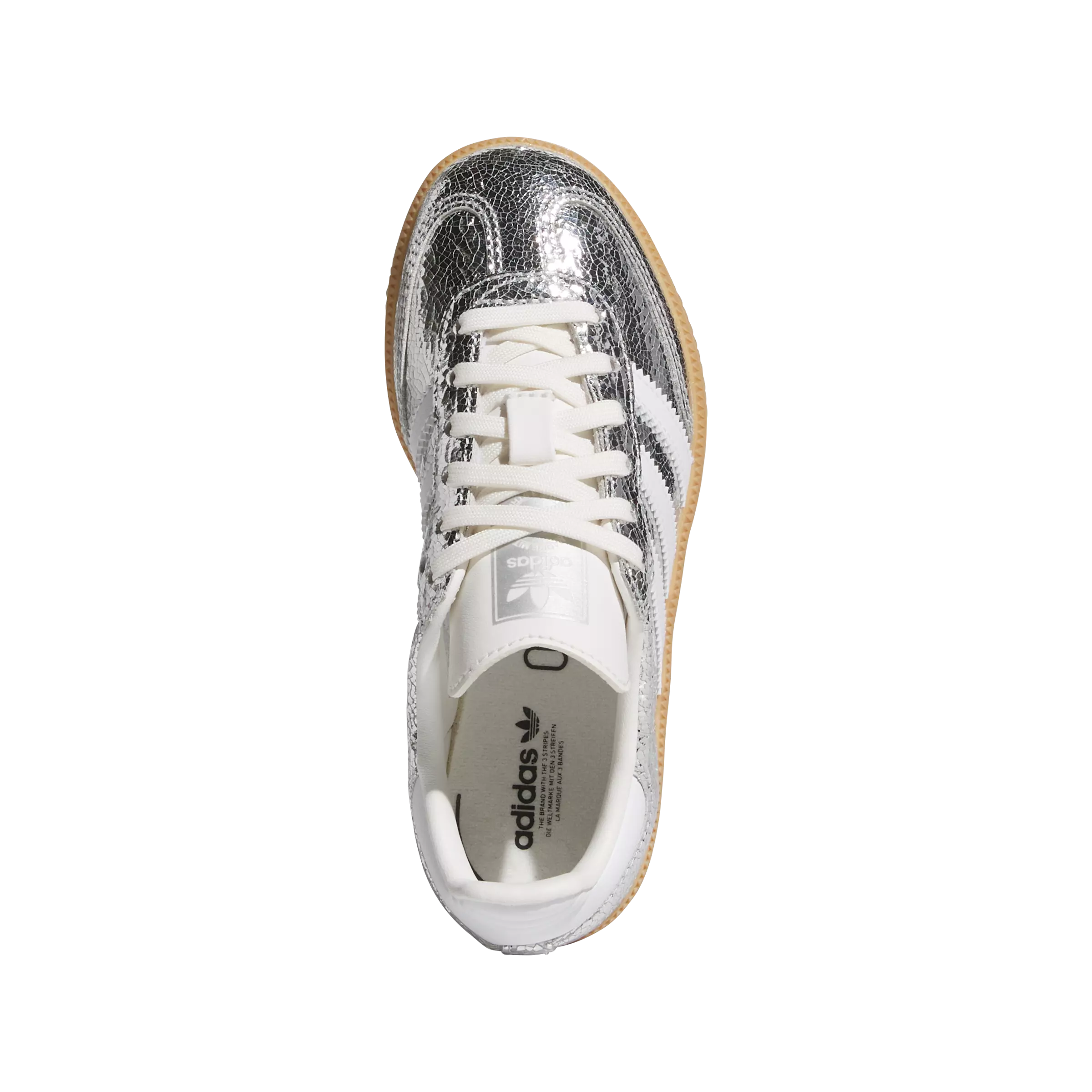 adidas Originals Samba OG "Silver Metallic/Core White" Preschool Girls' Shoe - METALLIC SILVER/WHITE