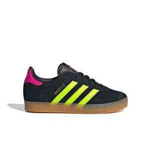 adidas Originals Gazelle "Core Black/Signal Green/Shock Pink" Preschool Girls' Shoe