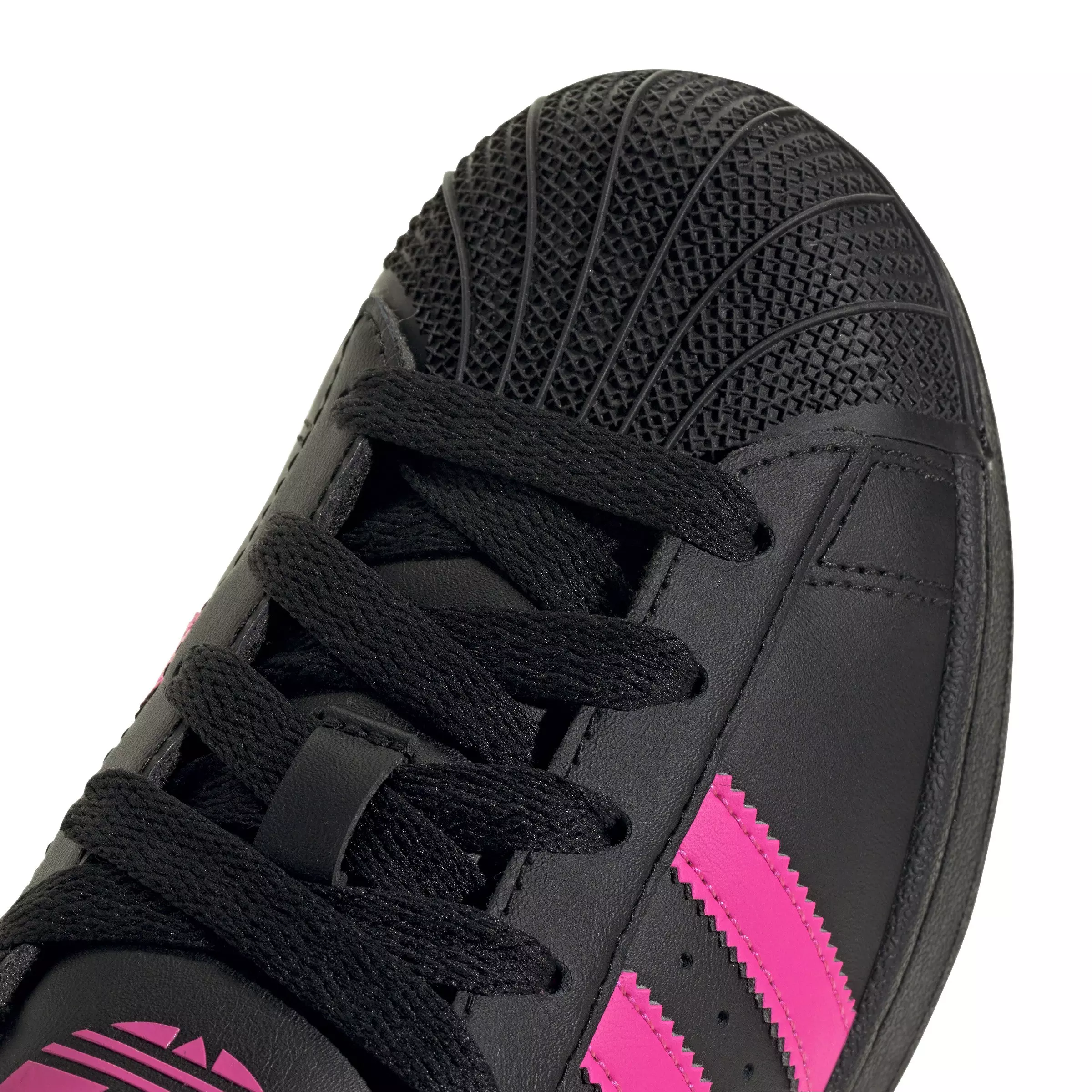 adidas Originals Superstar II "Core Black/Lucid Pink" Grade School Girls' Shoe - BLACK/PINK