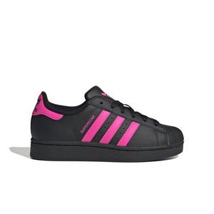 adidas Originals Superstar II "Core Black/Lucid Pink" Grade School Girls' Shoe