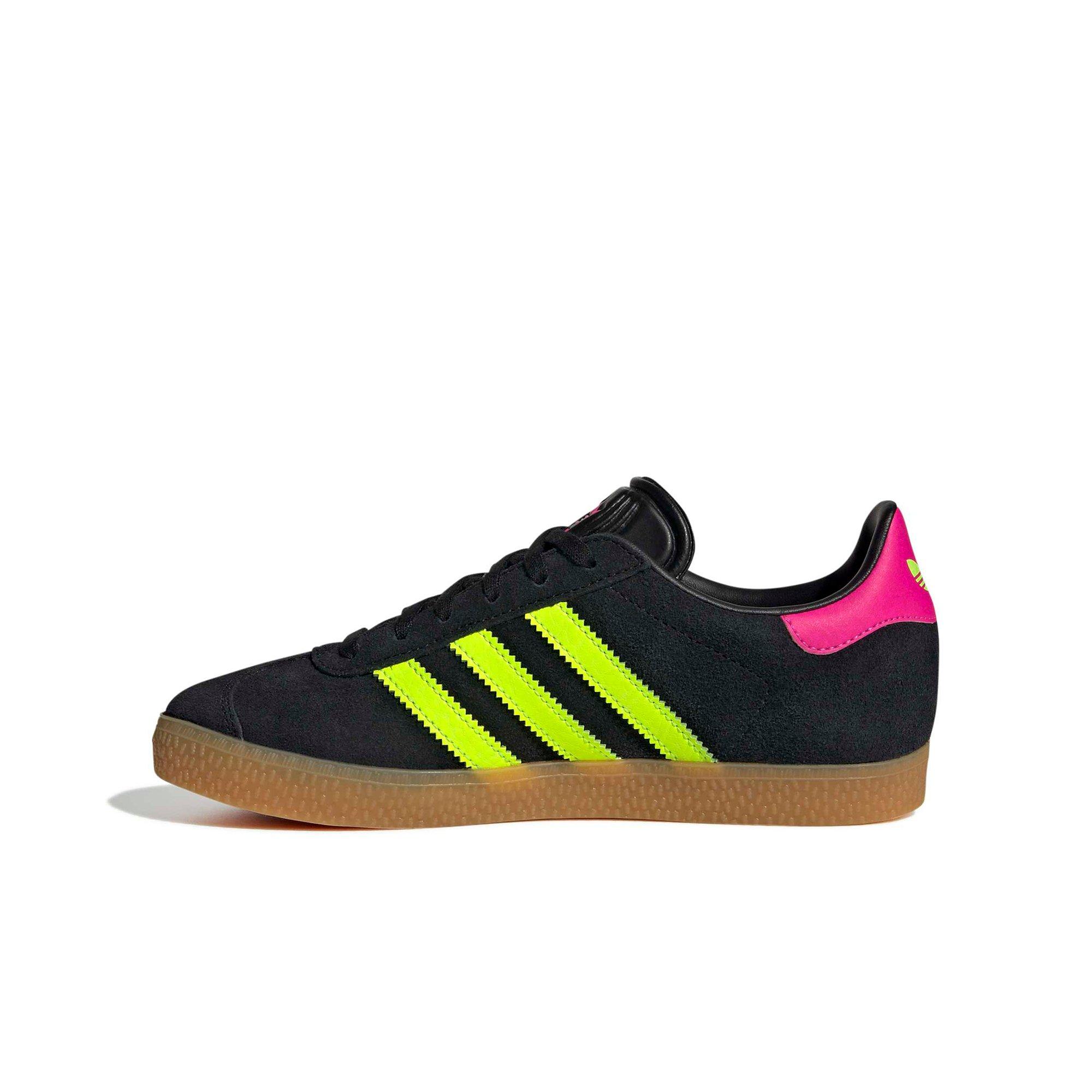 adidas Originals Gazelle Grade School Girls' "Core Black/Signal Green/Shock Pink" Shoe