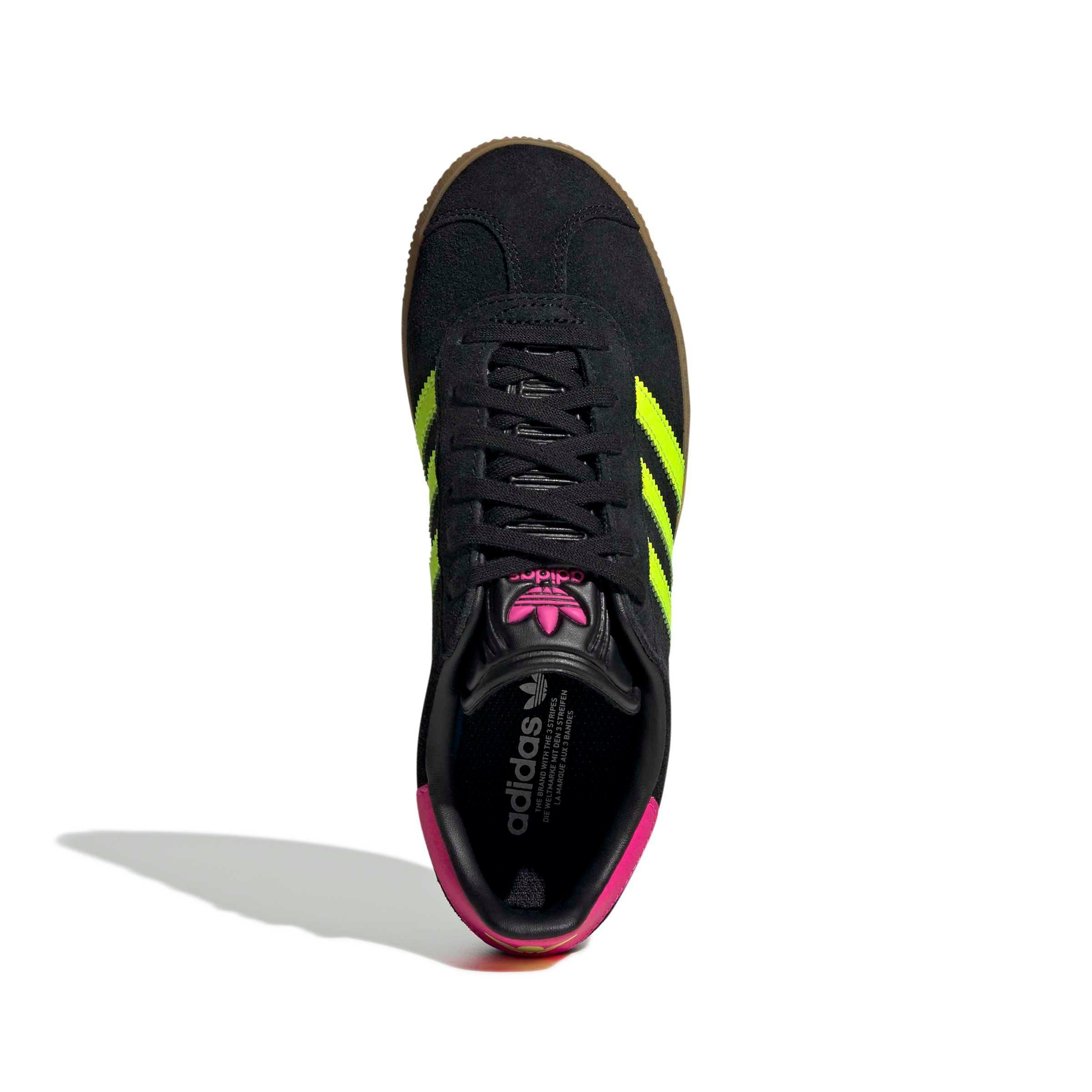 adidas Originals Gazelle Grade School Girls' "Core Black/Signal Green/Shock Pink" Shoe