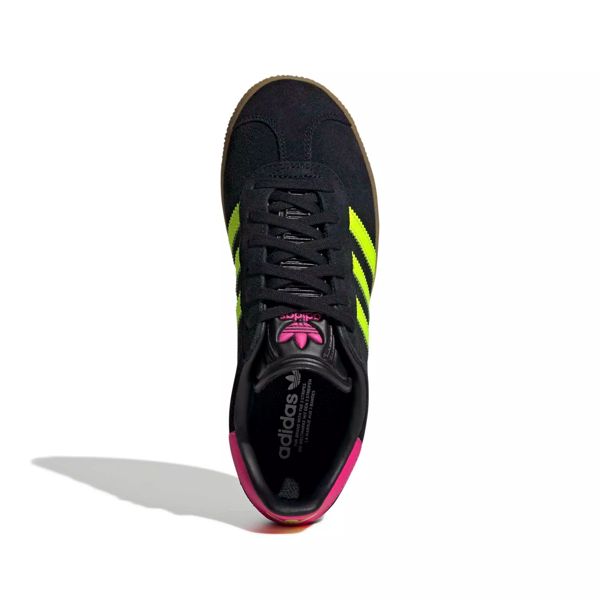 adidas Originals Gazelle "Core Black/Signal Green/Shock Pink" Grade School Girls' Shoe - BLACK/PINK