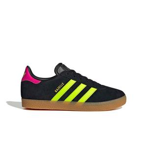 adidas Originals Gazelle "Core Black/Signal Green/Shock Pink" Grade School Girls' Shoe
