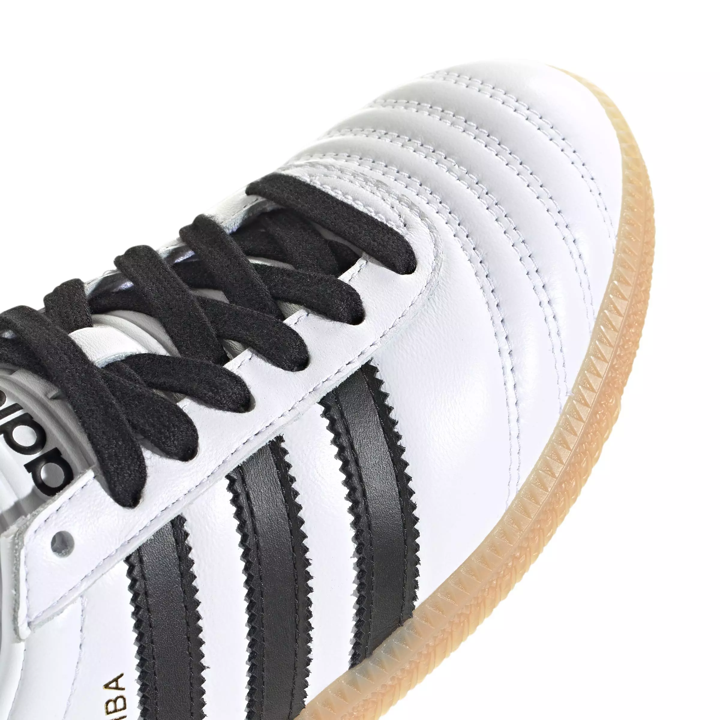 adidas Originals Samba JP "White/Core Black/Gum" Grade School Girls' Shoe - WHITE/PINK