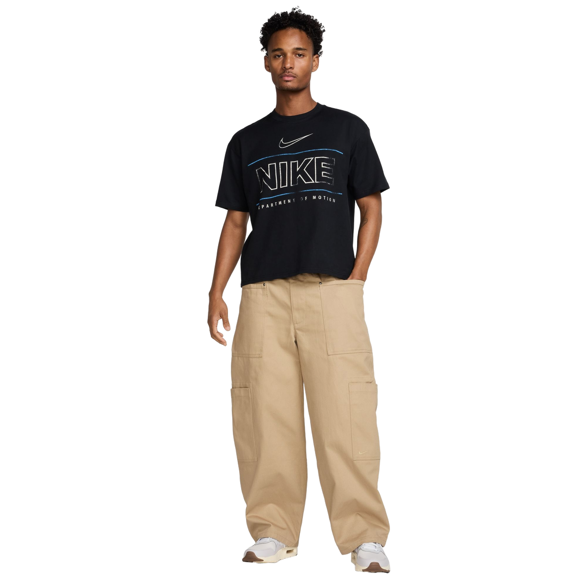 Nike Men's Sportswear Crop Tee - BLACK Thumbnail View 4