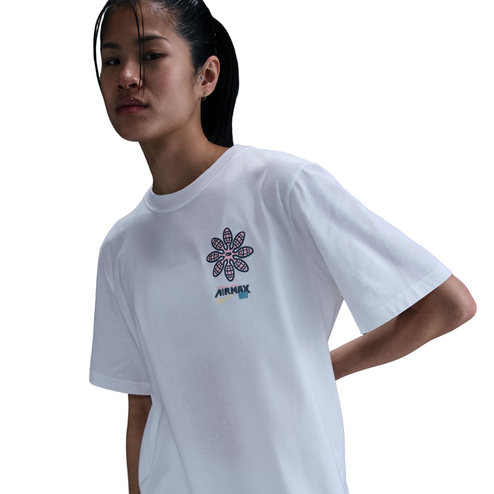 Nike Women's Sportswear Essential Boyfriend Tee - WHITE Thumbnail View 3