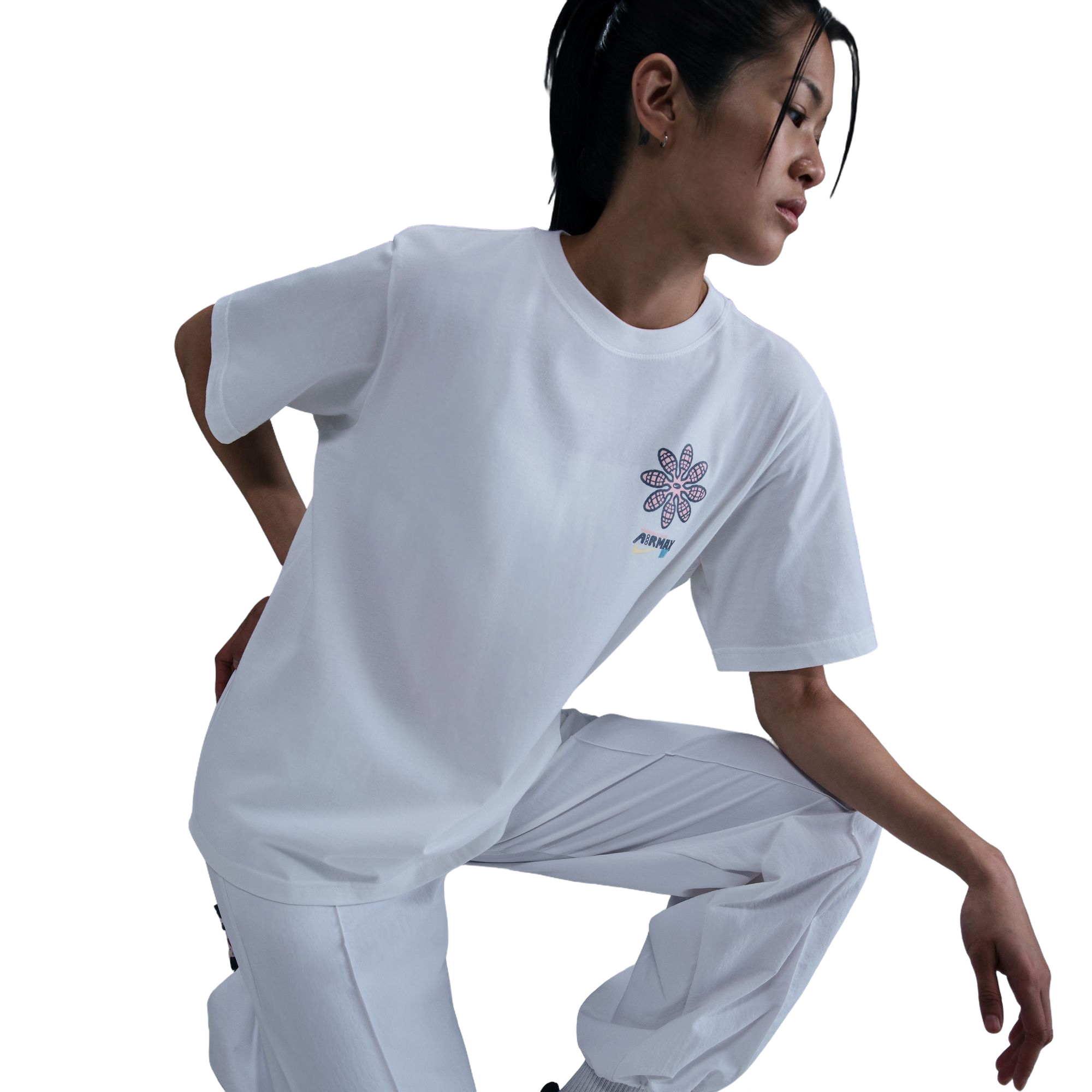 Nike Women's Sportswear Essential Boyfriend Tee - WHITE Thumbnail View 5