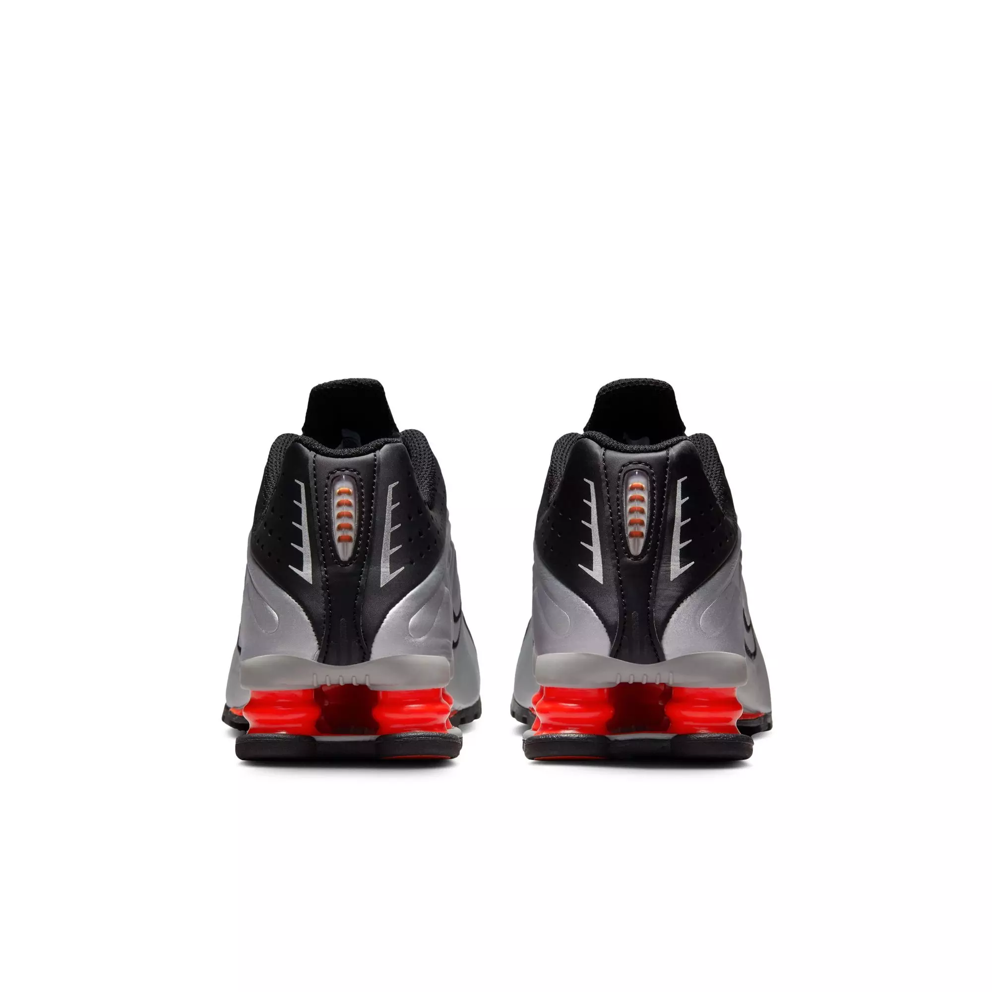 Nike Shox R4 "Metallic Silver/Black" Grade School Boys' Shoe - BLACK/RED/SILVER