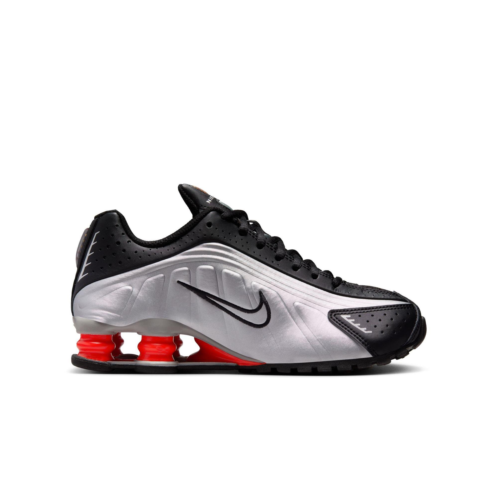 Nike Shox R4 Grade School Boys' "Metallic Silver/Black" Shoe