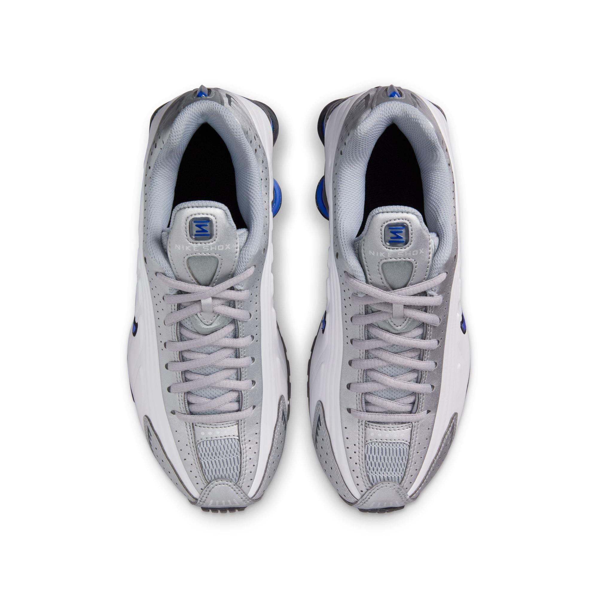 Nike Shox R4 Grade School Boys' "White/Metallic Silver/Racer Blue" Shoe