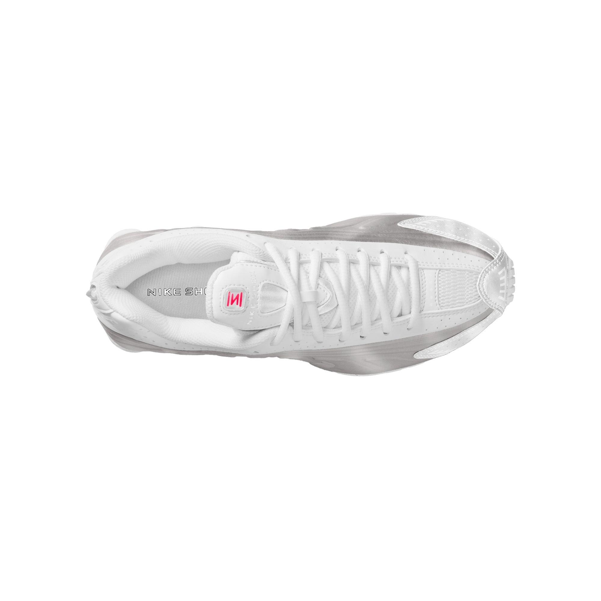 Nike Shox R4 Grade School Boys' "White/Metallic Silver" Shoe​