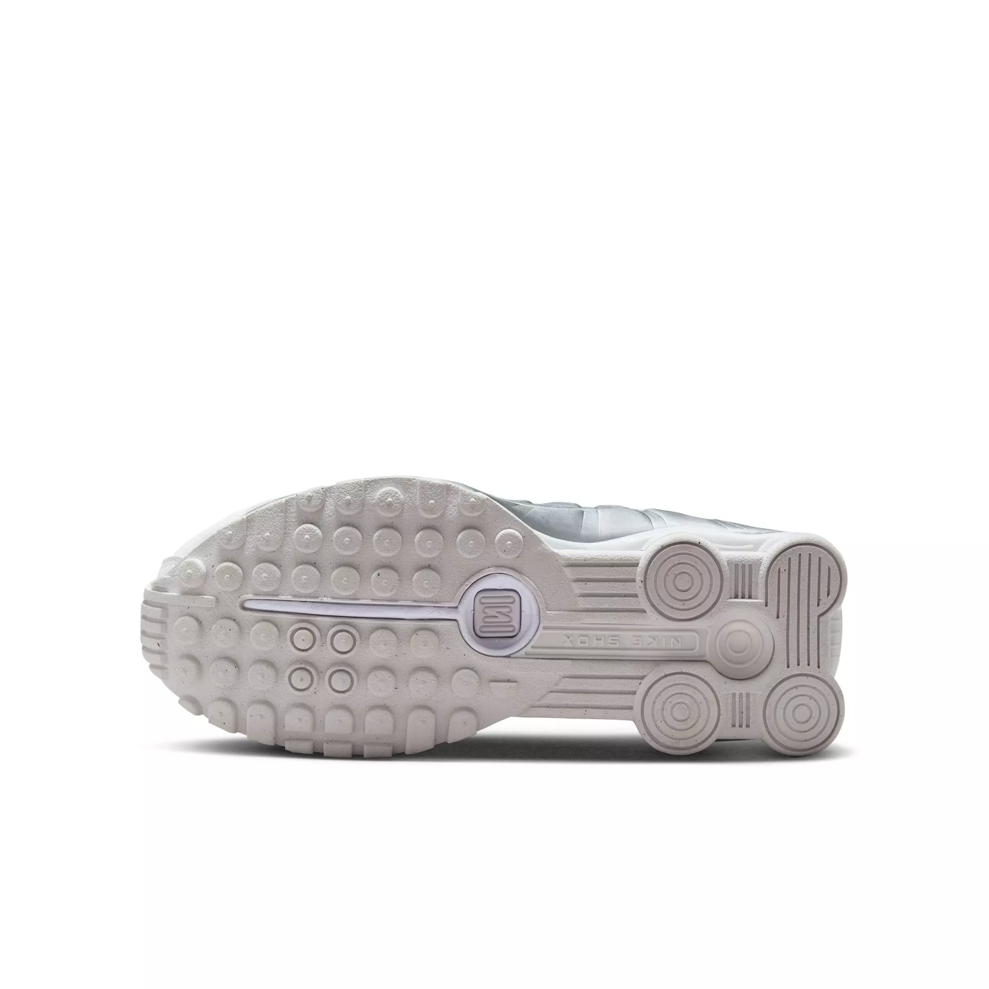 Nike Shox R4 "White/Metallic Silver" Grade School Boys' Shoe​ - WHITE/GREY
