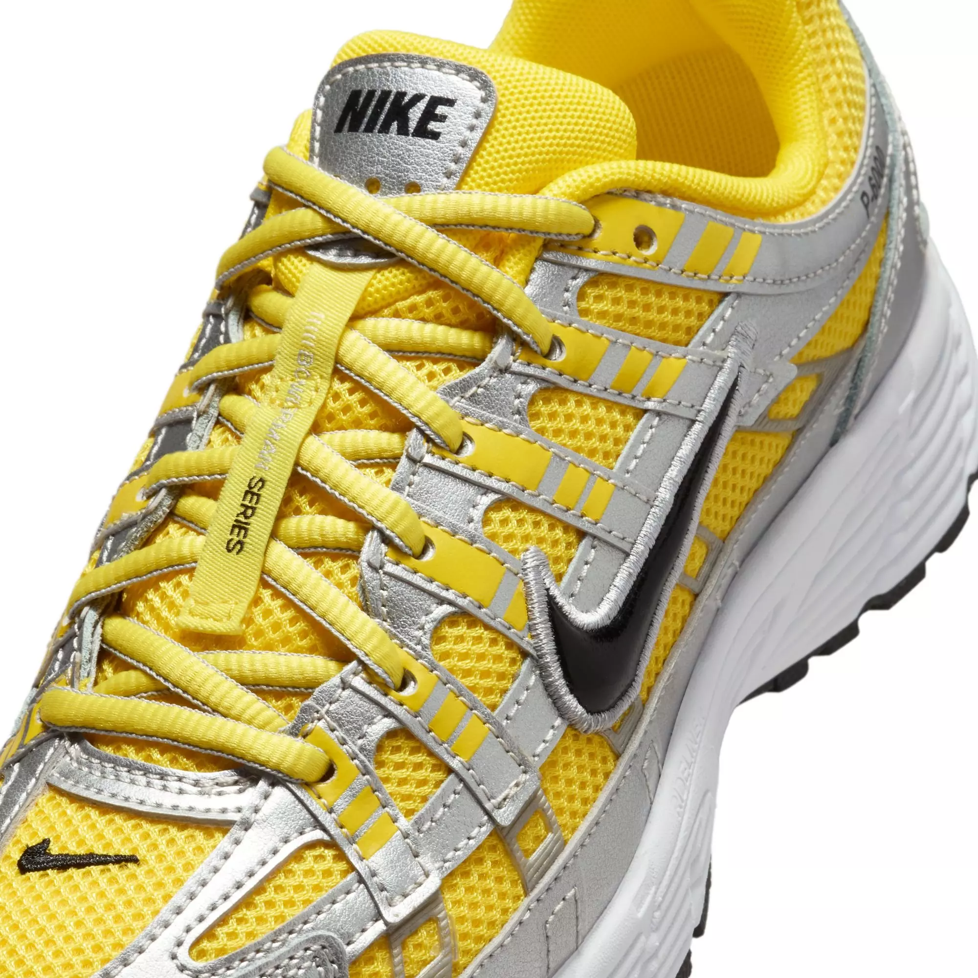 Nike P-6000 "Lightening/Black/Metallic Silver/White" Grade School Boys' Shoe - BLACK/SILVER