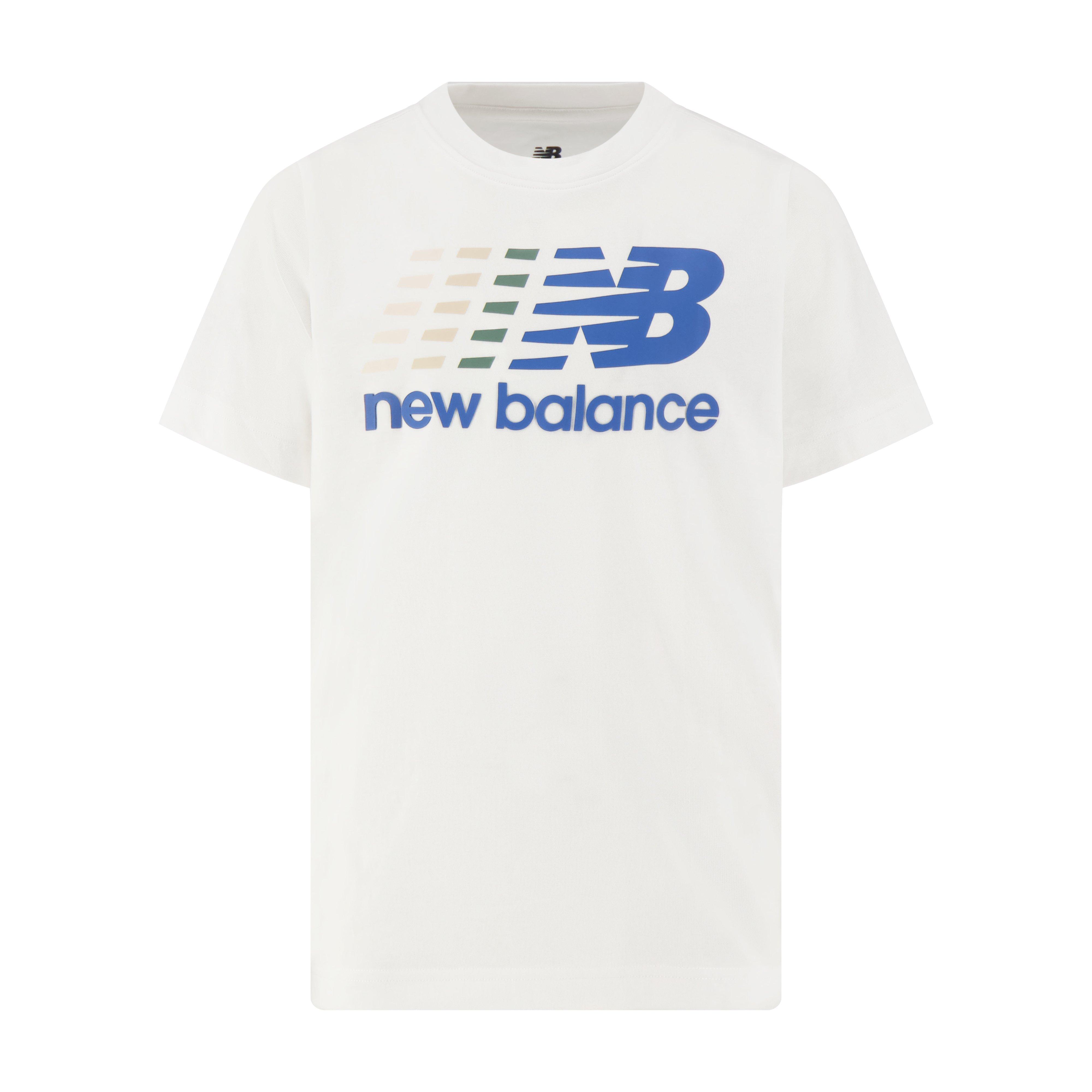 New Balance Big Boys' Multi Tee - White/Blue - WHITE/BLUE