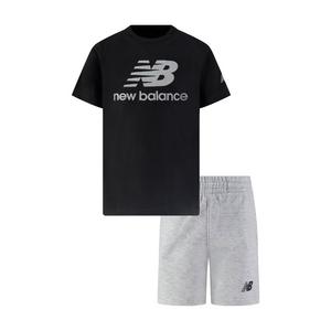 New Balance Little Boys' Short Set - Black/Grey