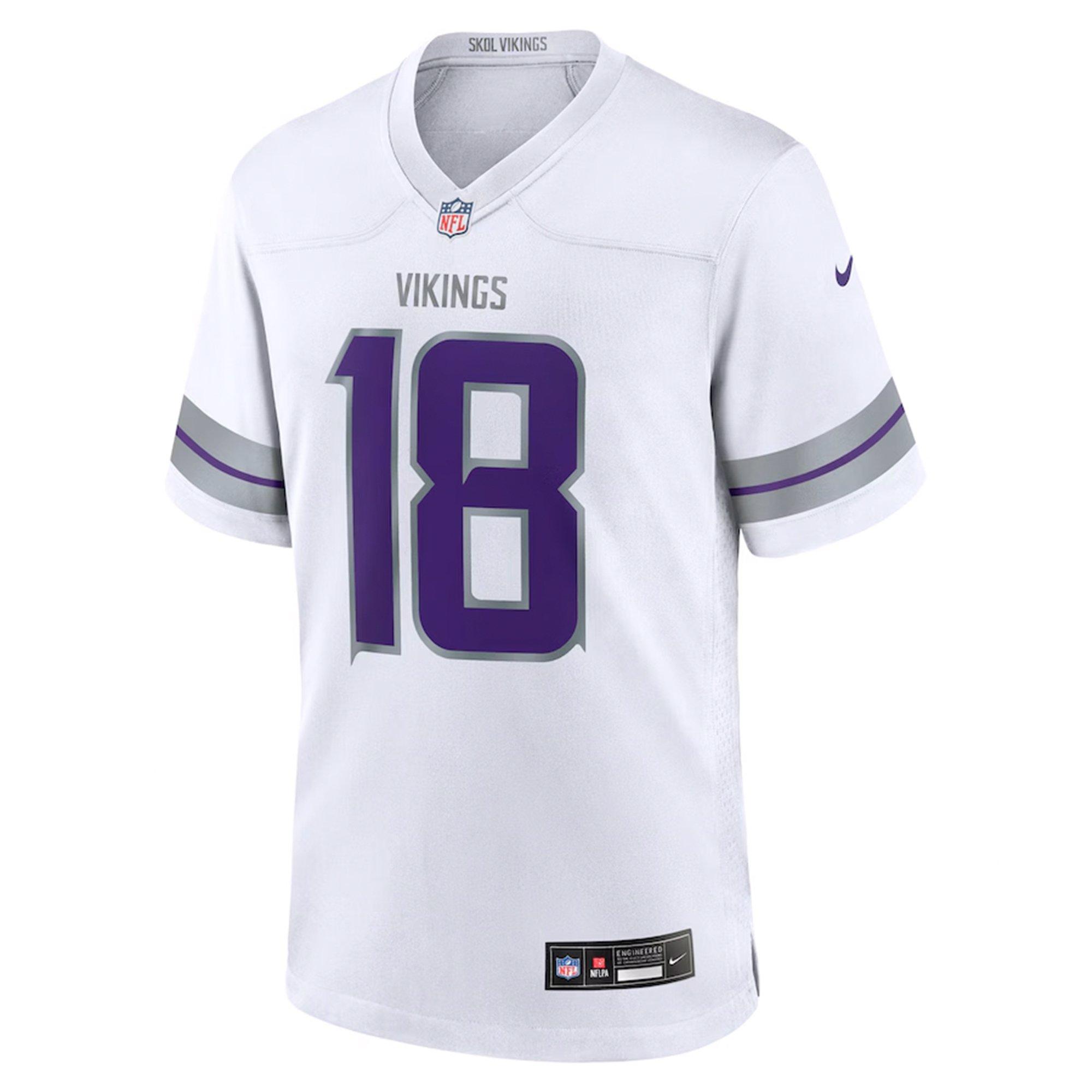 Nike Minnesota Vikings 2025 Justin Jefferson Alternate Jersey-White - WHITE Thumbnail View 1