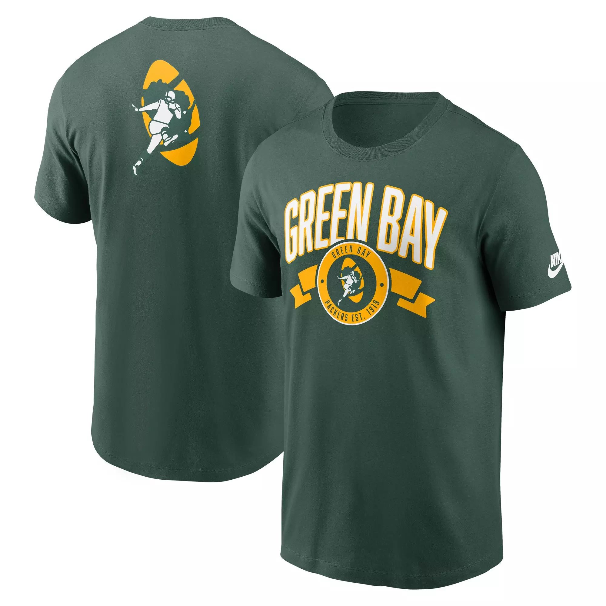 Nike Green Bay Packers Rewind Back Hit Tee-Green - GREEN