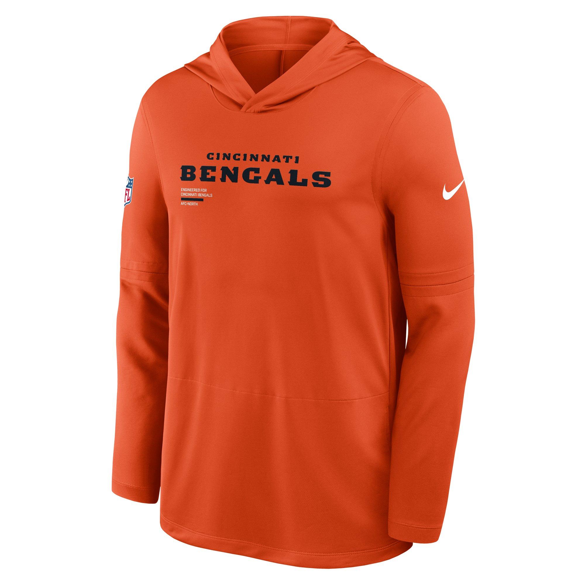 Nike Cincinnati Bengals Long Sleeve Hoodie Tee-Orange - ORANGE Thumbnail View 1