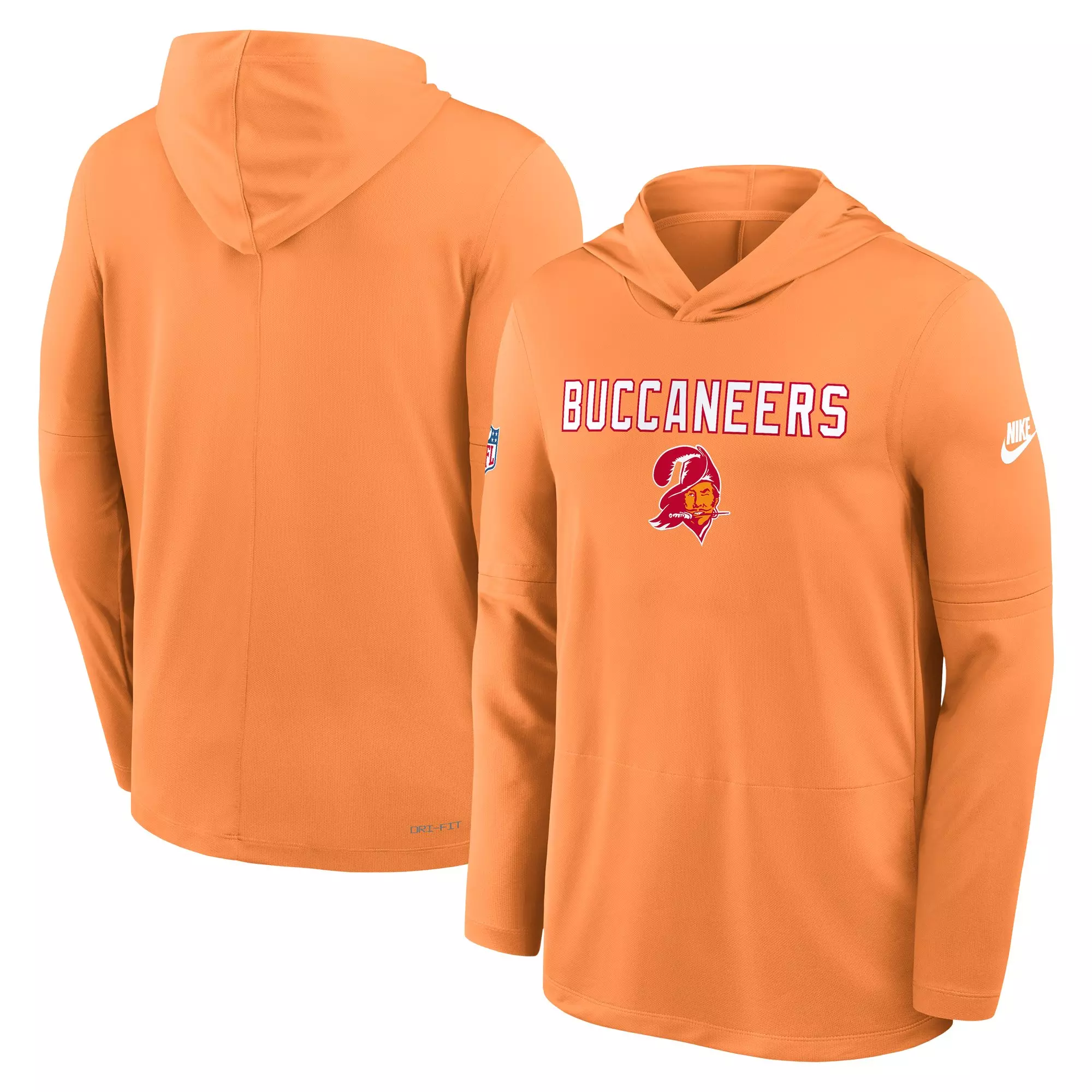 Nike Tampa Bay Buccaneers Long Sleeve Hoodie Tee-Orange - ORANGE