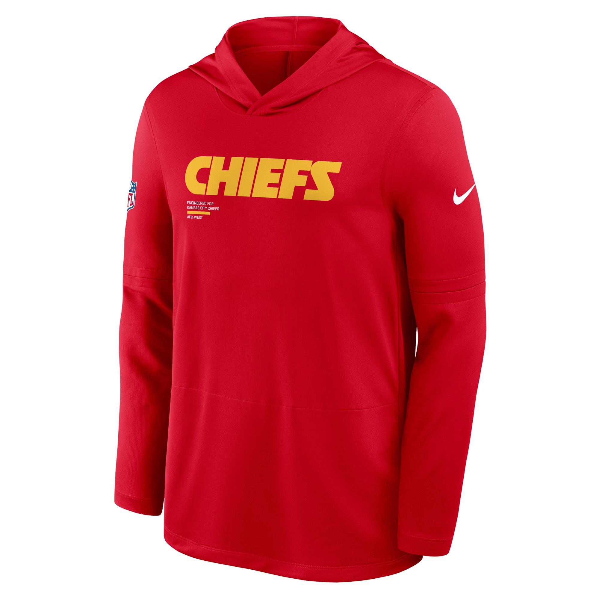 Nike Kansas City Chiefs Long Sleeve Hoodie Tee-Red - RED Thumbnail View 1