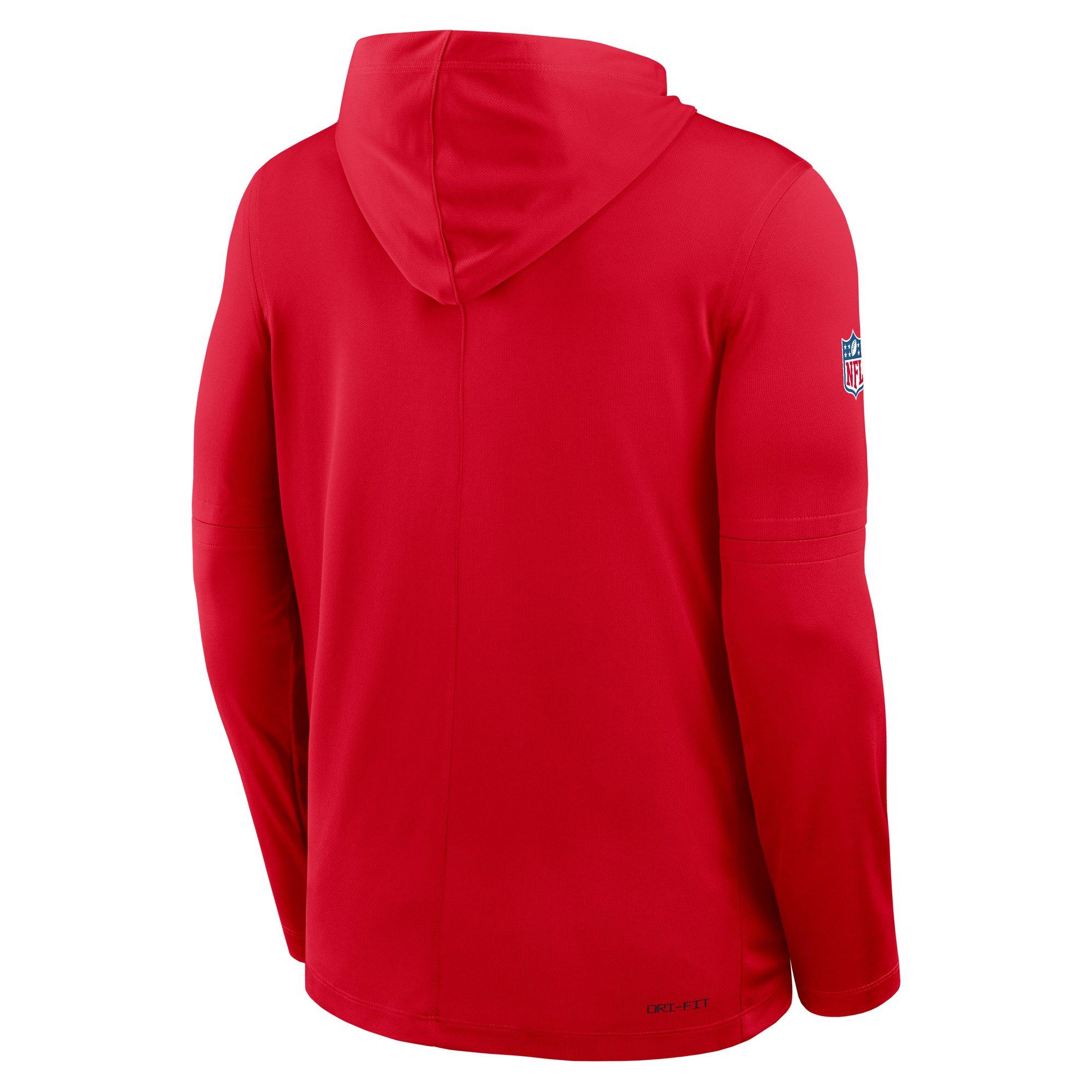 Nike Kansas City Chiefs Long Sleeve Hoodie Tee-Red - RED Thumbnail View 2