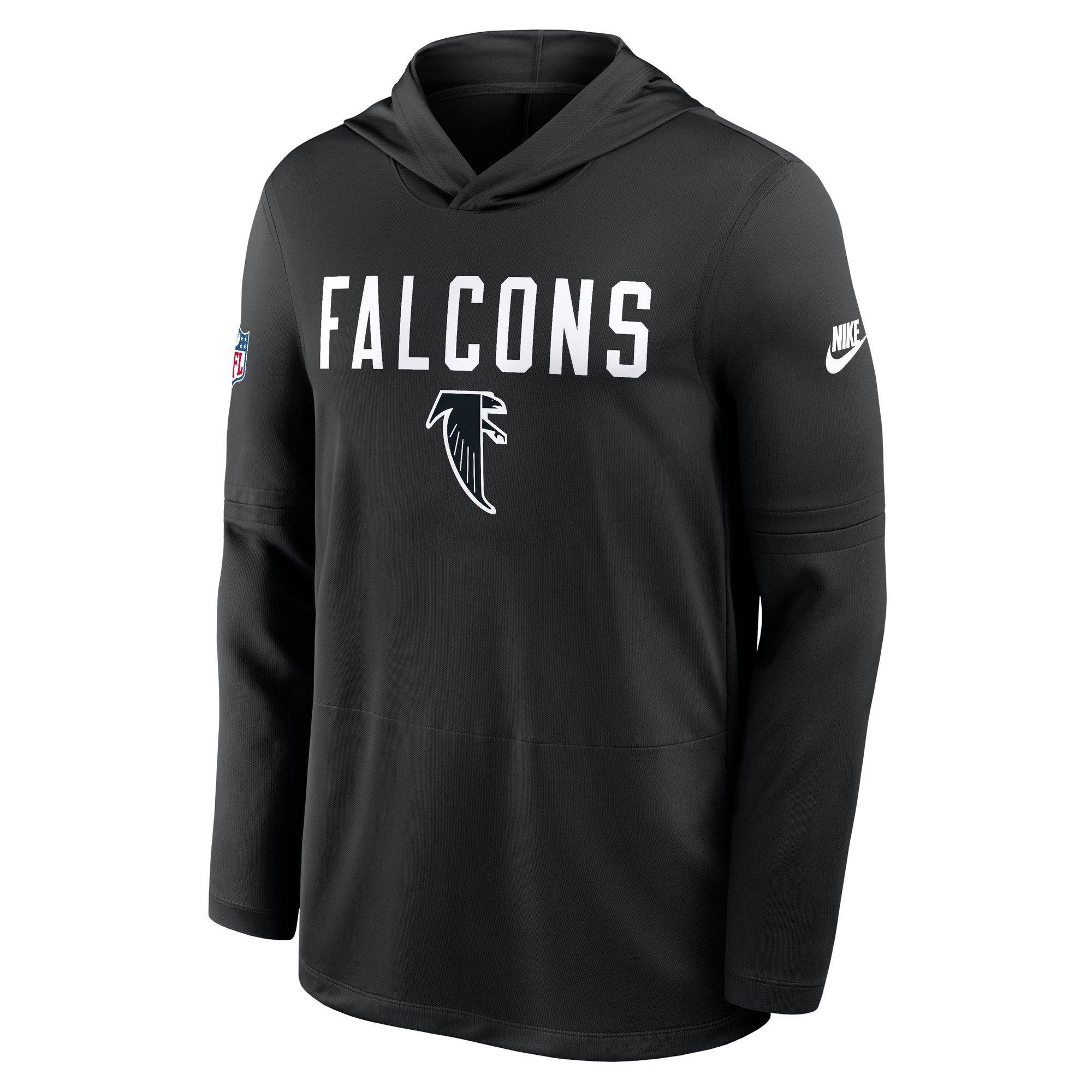 Nike Atlanta Falcons Long Sleeve Hoodie Tee-Black - BLACK Thumbnail View 1