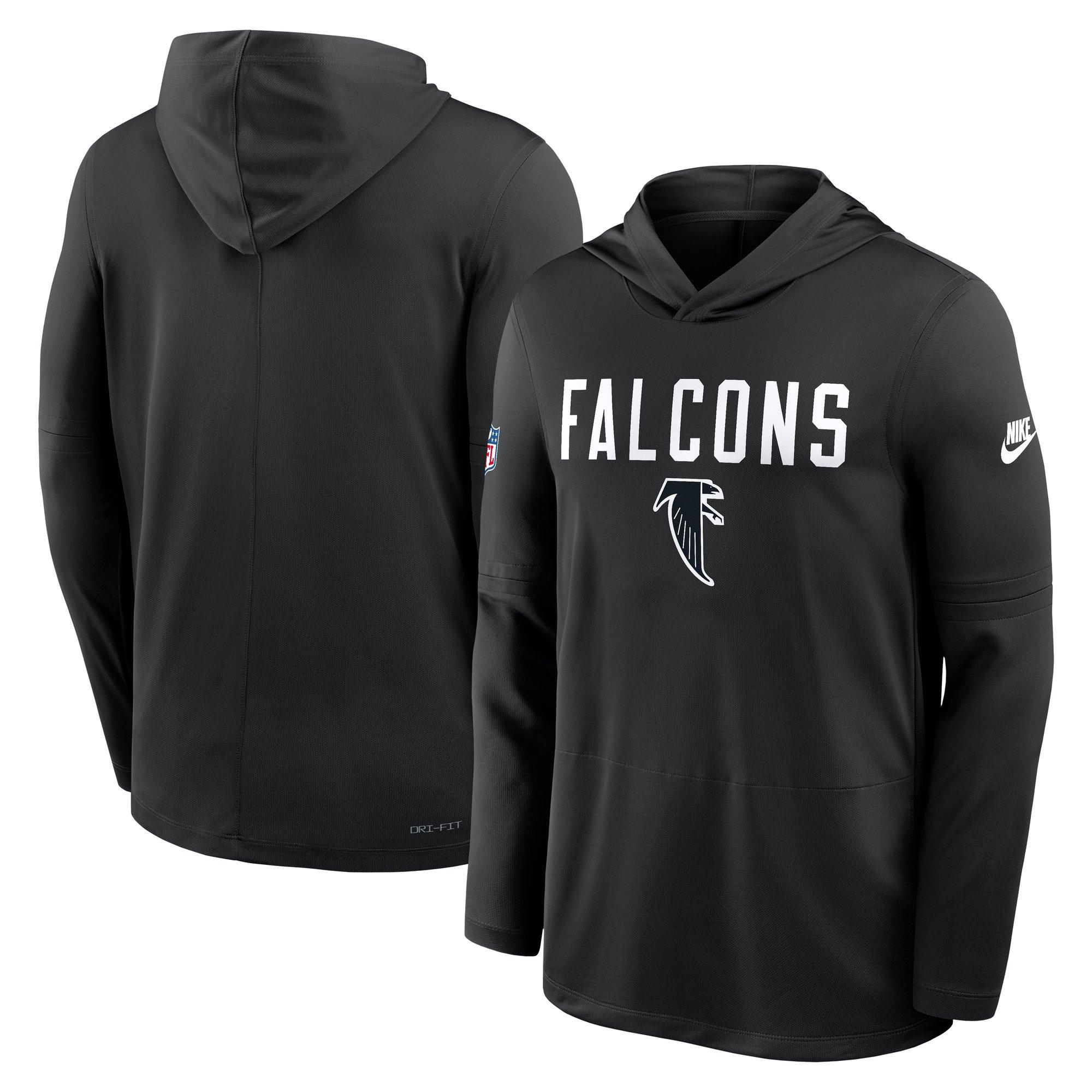 Nike Atlanta Falcons Long Sleeve Hoodie Tee-Black - BLACK Thumbnail View 3