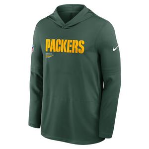 Nike Green Bay Packers Long Sleeve Hoodie Tee-Green