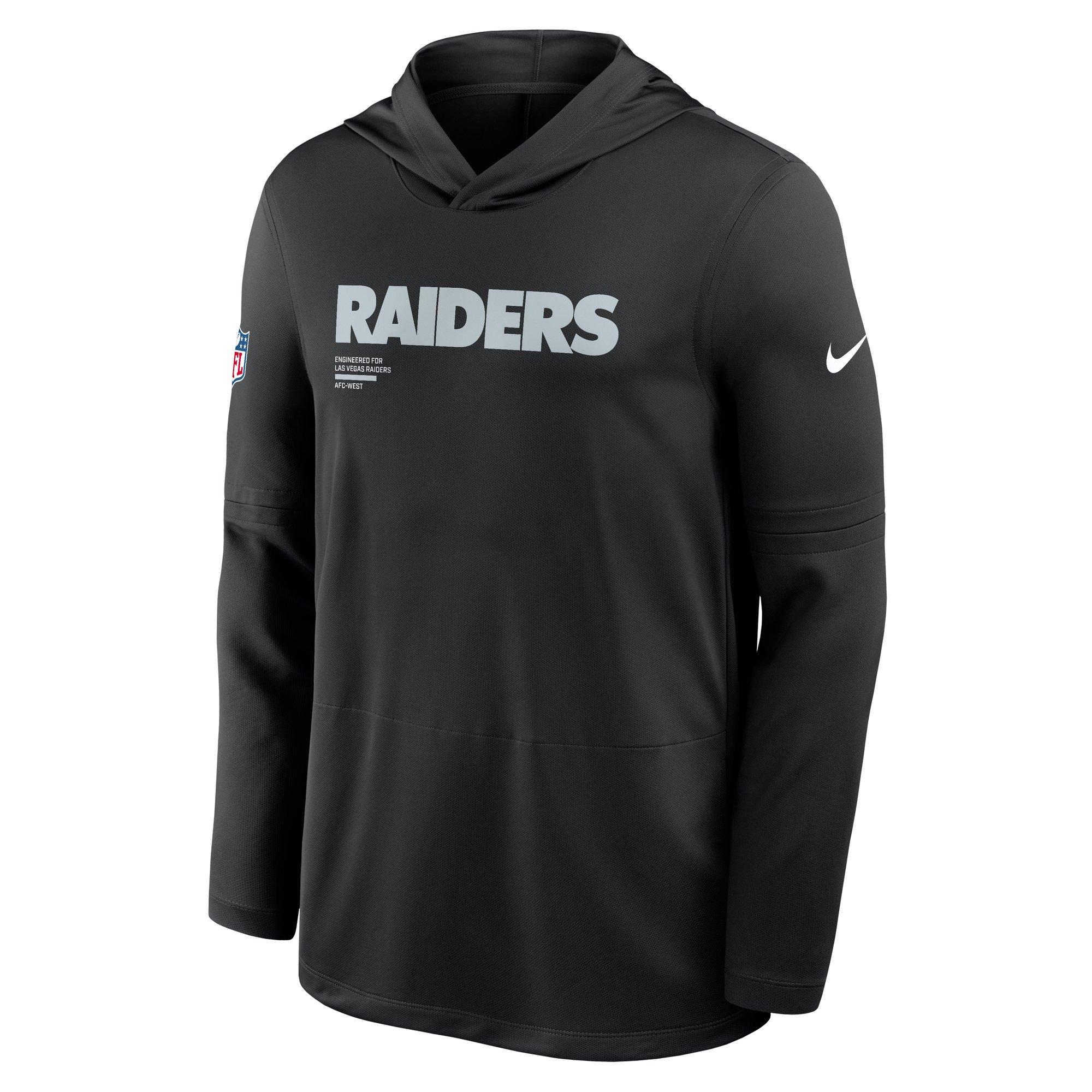 Nike Las Vegas Raiders Long Sleeve Hoodie Tee - Black - BLACK Thumbnail View 1