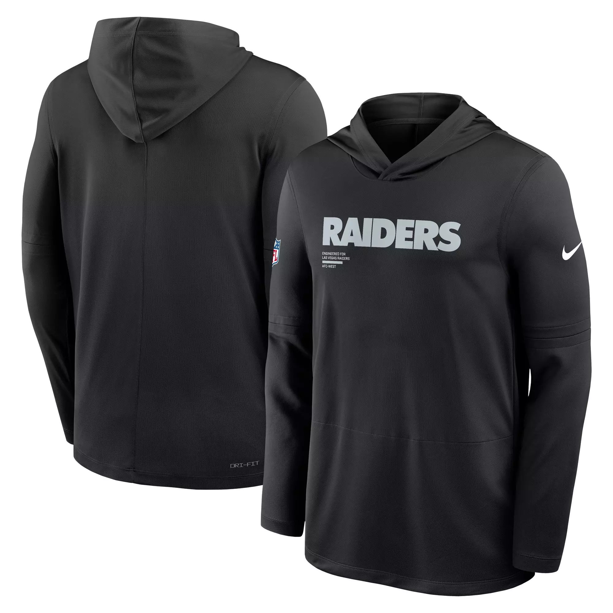 Nike Las Vegas Raiders Long Sleeve Hoodie Tee - Black - BLACK